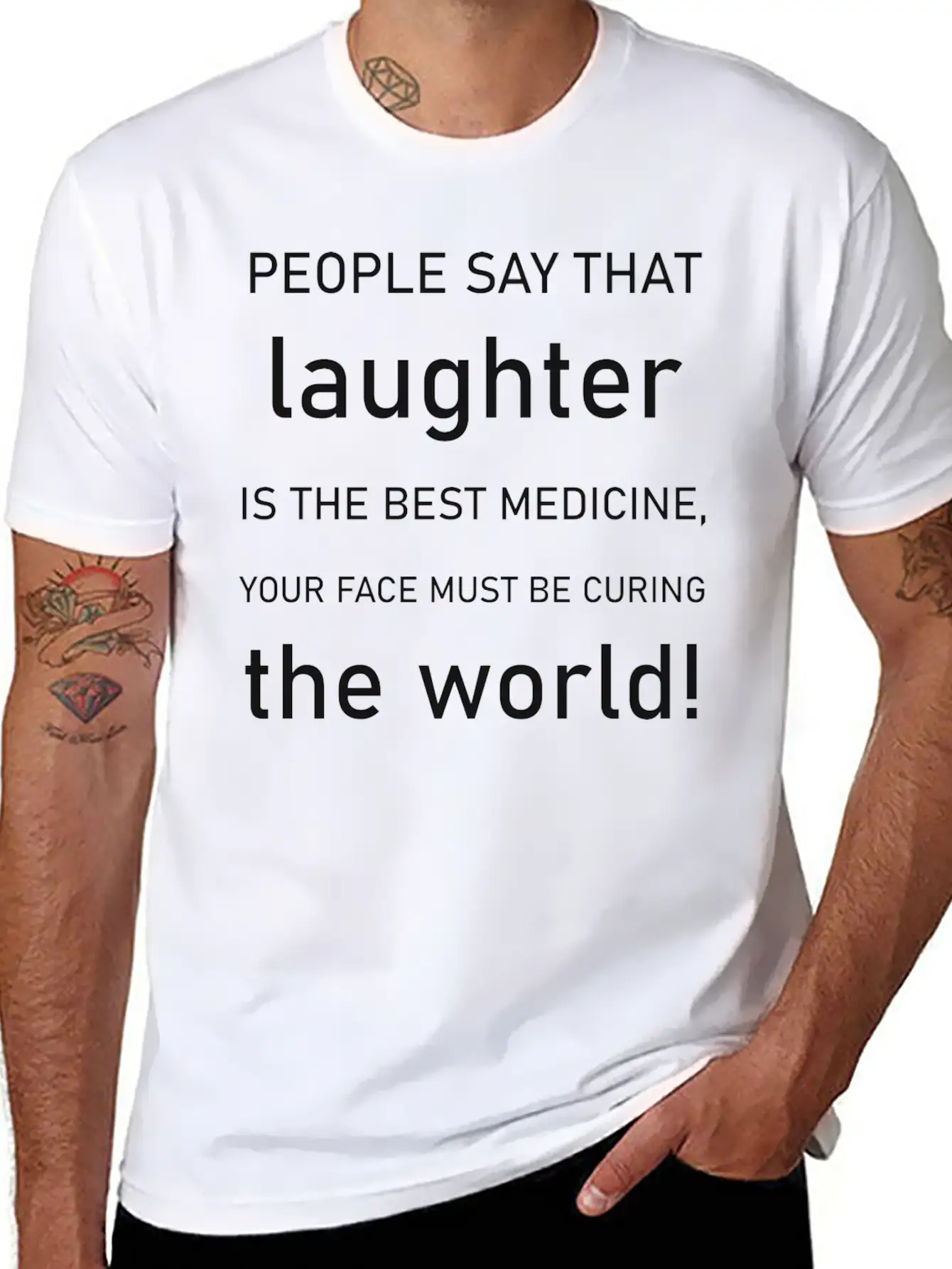 People Say That Laughter Is The Best Medicine Essential Cotton Tee For Daily Outfits – Unisex Style