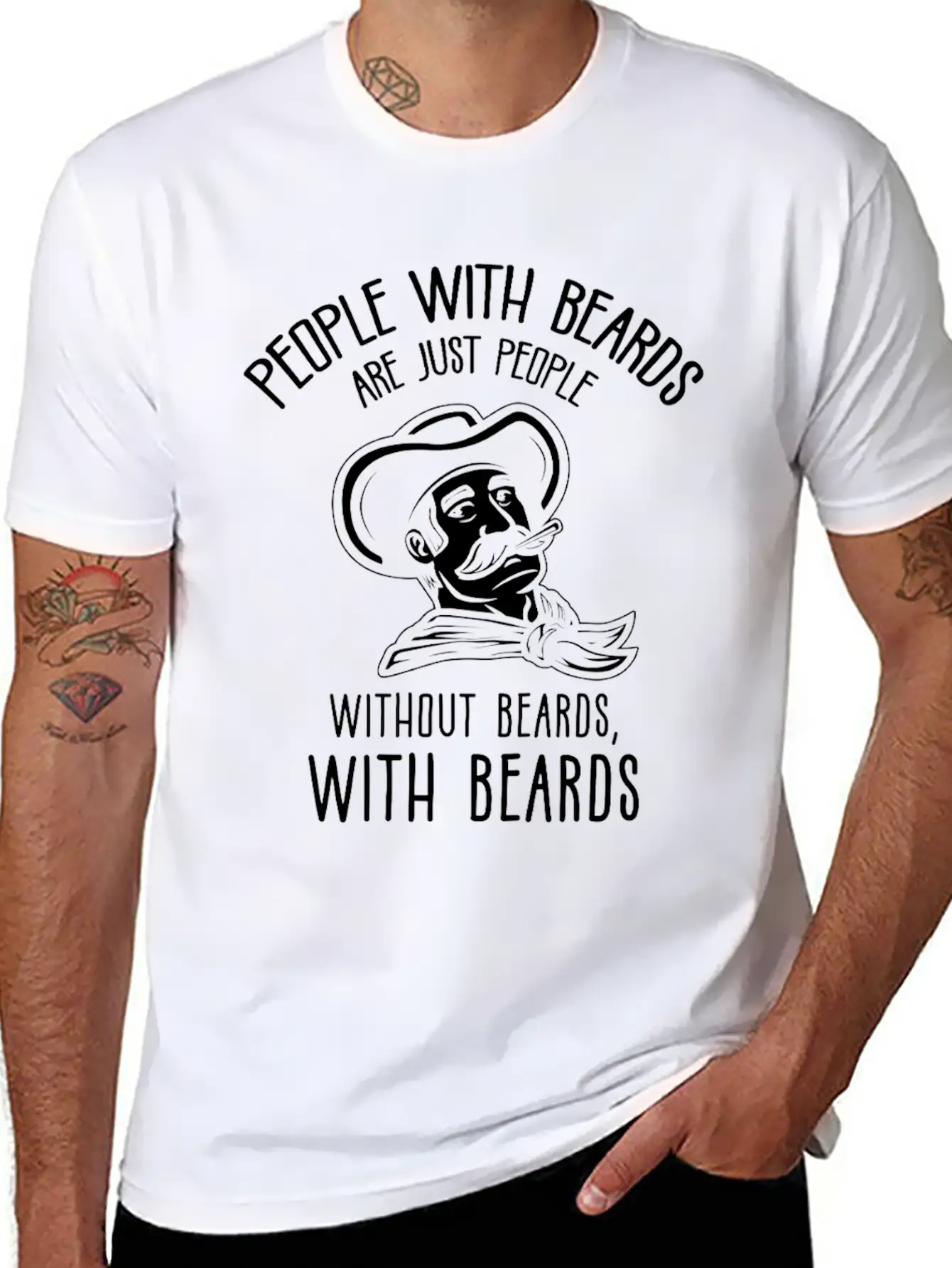 People With Beards! Funny Barber Beard Quote Unisex Casual T-Shirt – Clean Design For Daily Comfort