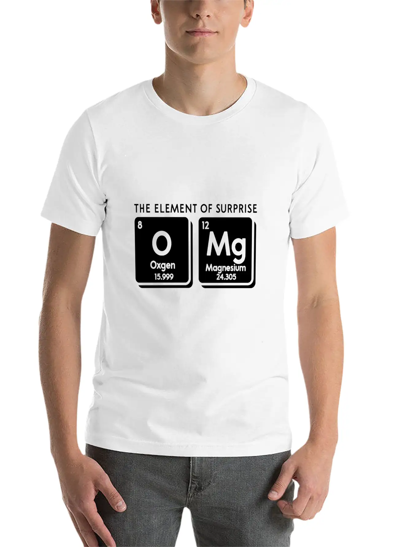Periodic Table Omg The Element Of Surprise Funny S Soft Cotton Short Sleeve Tee – Unisex Wardrobe Staple