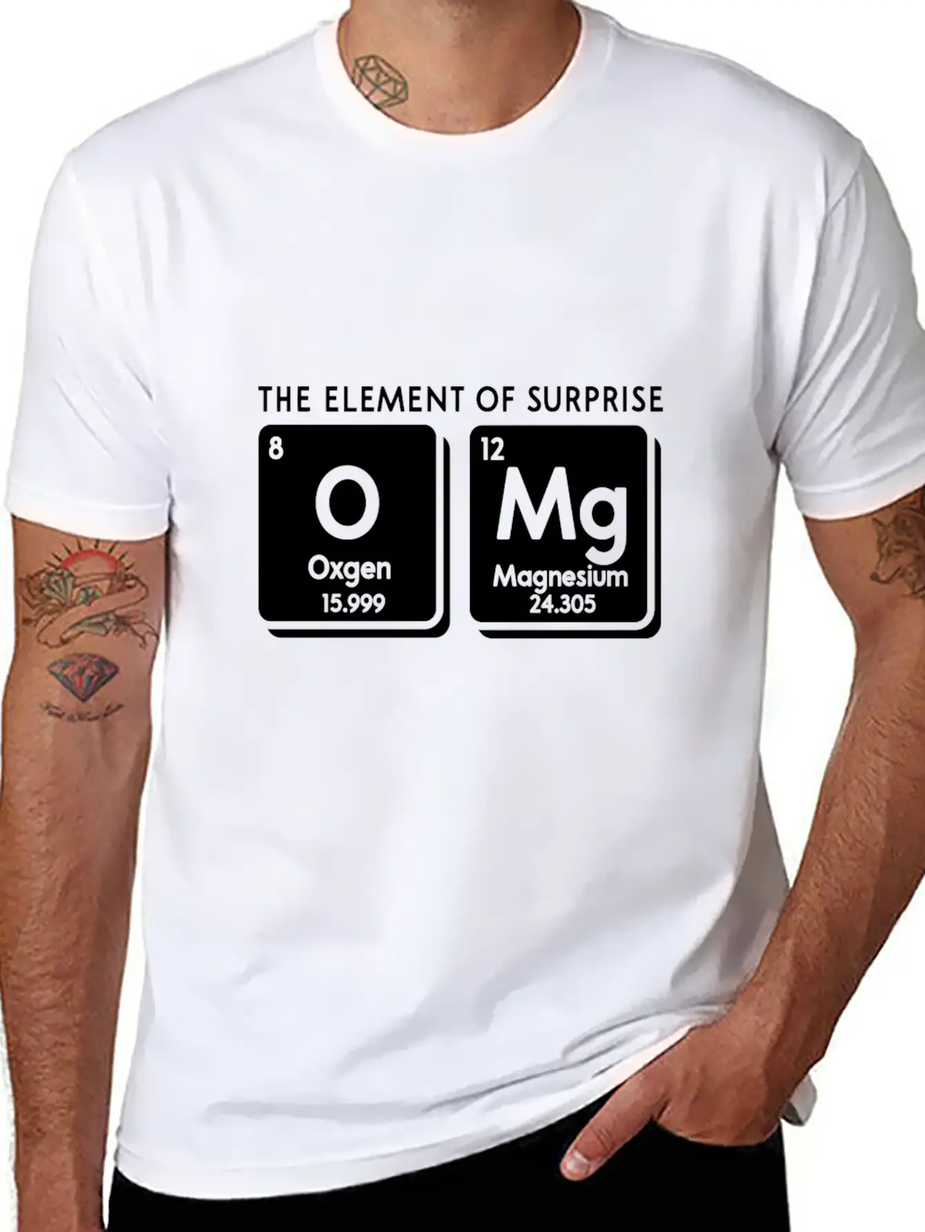 Periodic Table Omg The Element Of Surprise Funny S Soft Cotton Short Sleeve Tee – Unisex Wardrobe Staple