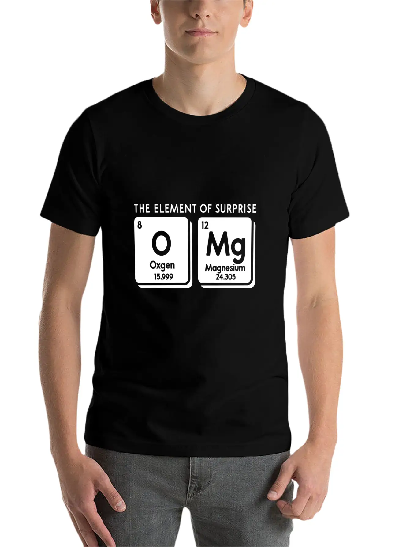 Periodic Table Omg The Element Of Surprise Funny S Soft Cotton Short Sleeve Tee – Unisex Wardrobe Staple