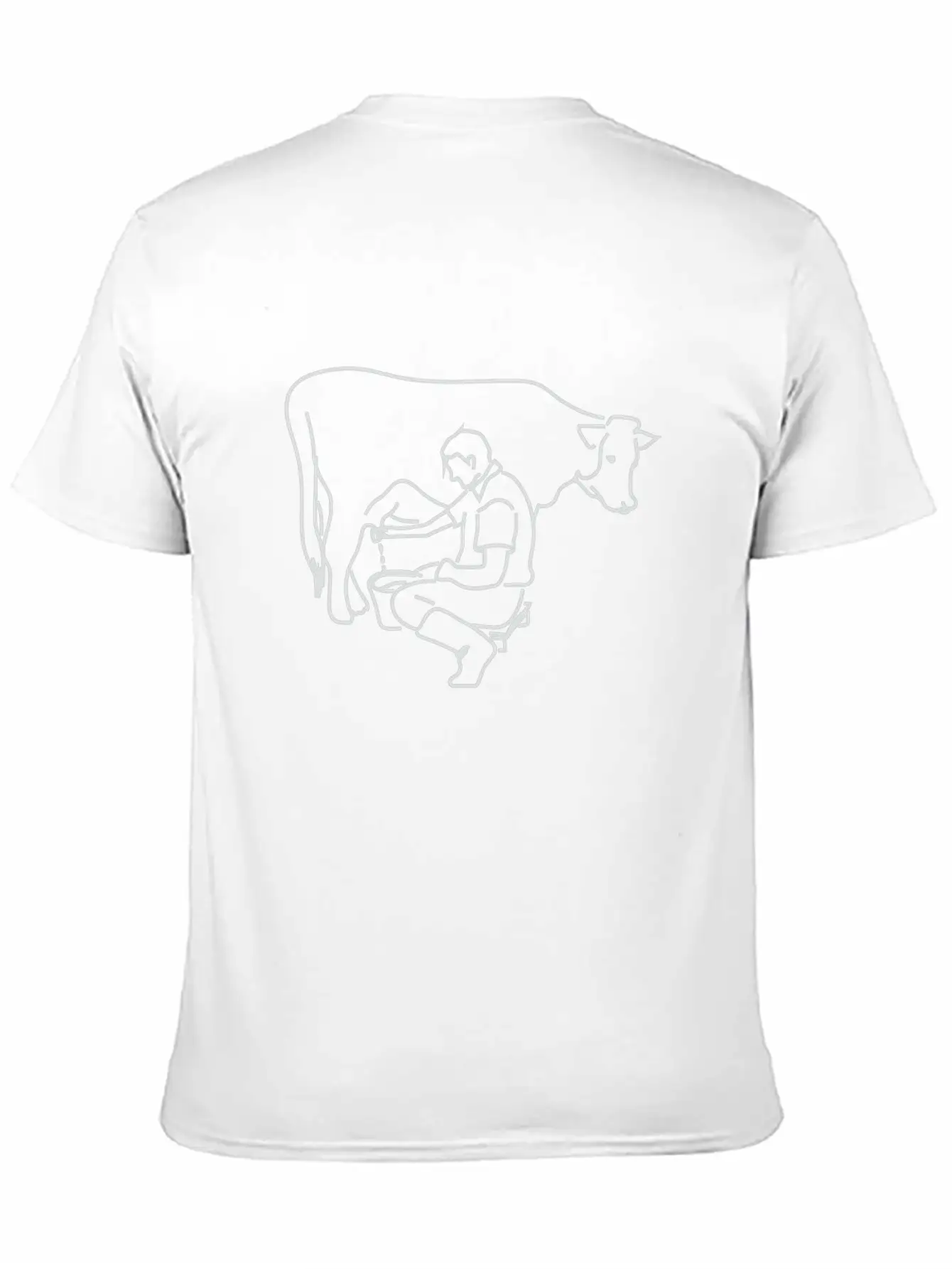 Person Milking A Cow Line Art Essential Cotton Tee For Daily Outfits – Unisex Style