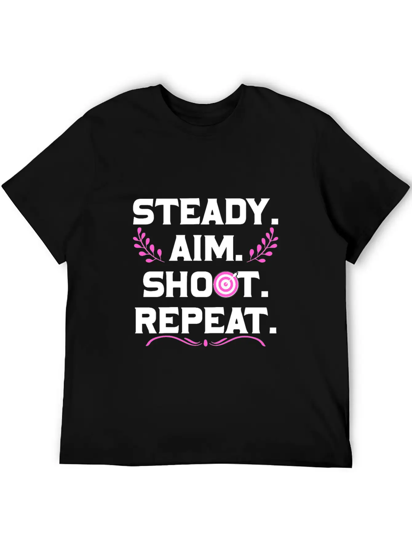 Personalised Gift Steady Aim Shoot Repeat Archery Lightweight Cotton T-Shirt – Daily Comfort Graphic Shirt
