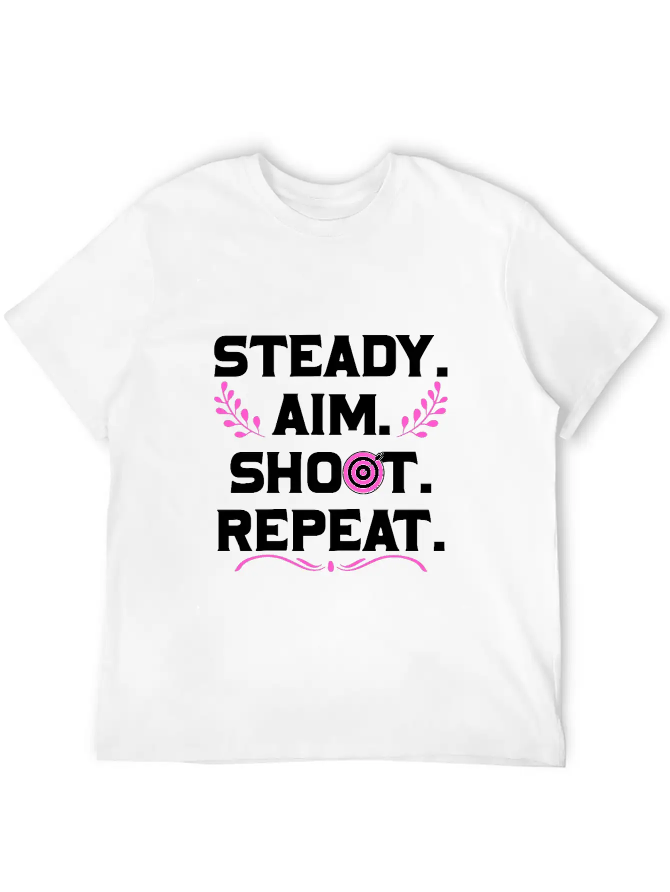 Personalised Gift Steady Aim Shoot Repeat Archery Lightweight Cotton T-Shirt – Daily Comfort Graphic Shirt