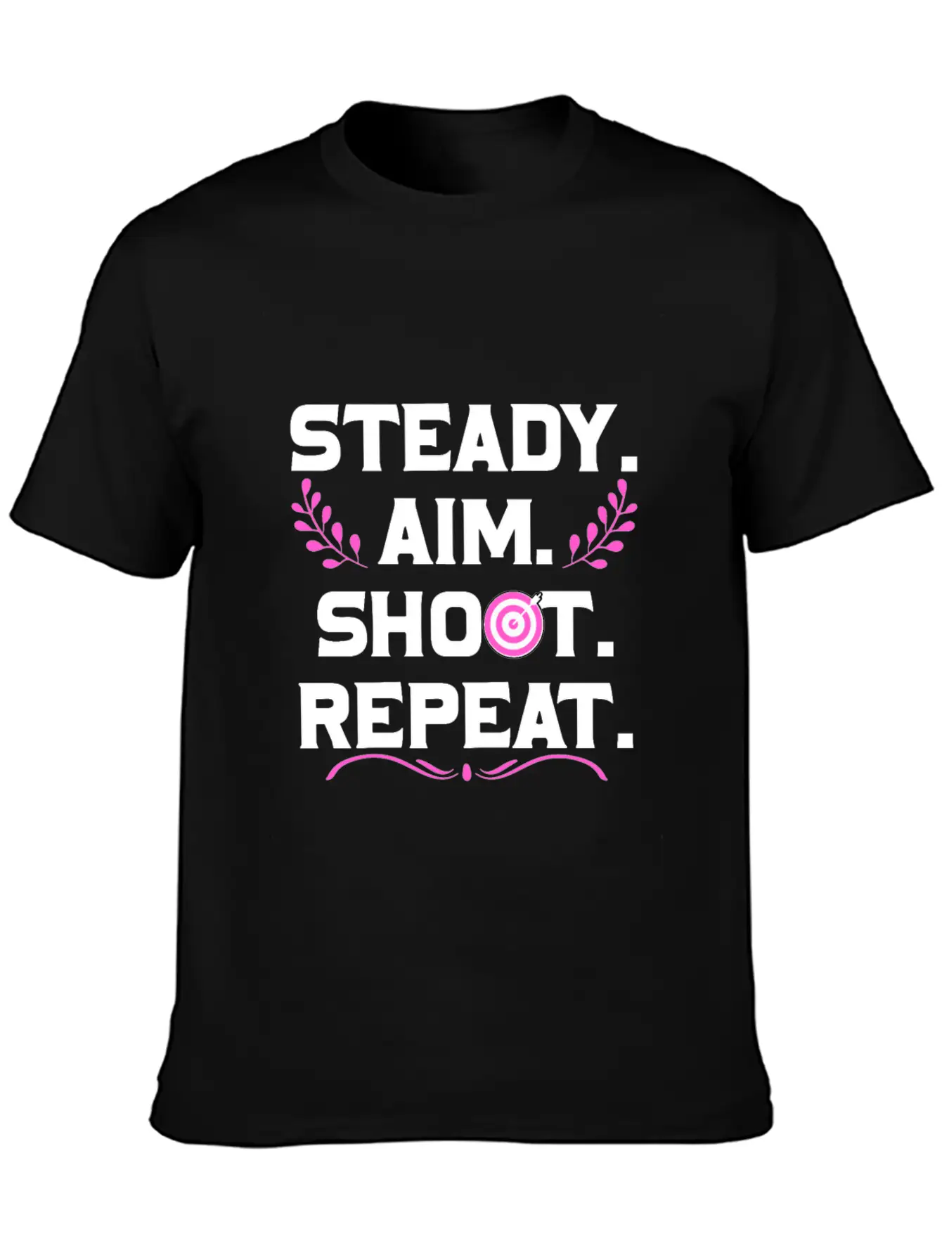 Personalised Gift Steady Aim Shoot Repeat Archery Lightweight Cotton T-Shirt – Daily Comfort Graphic Shirt