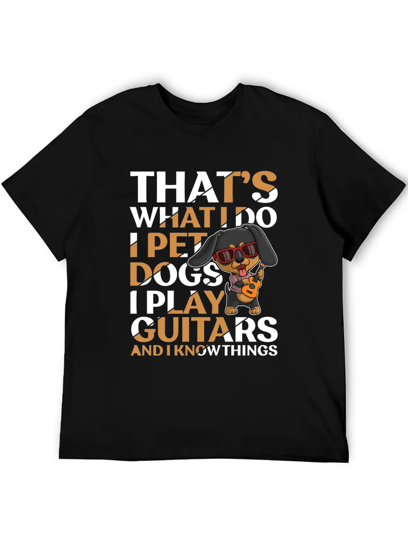 Pet Dogs & Guitar Soft Cotton Short Sleeve Tee – Unisex Wardrobe Staple