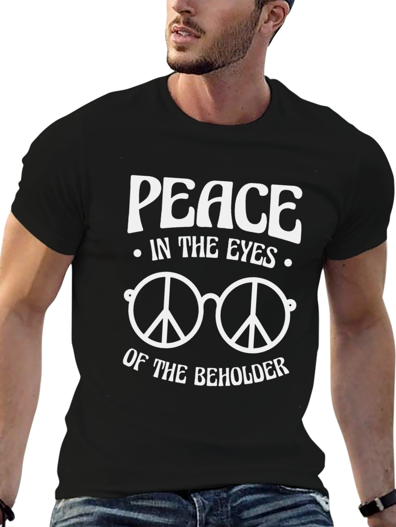 Peace in the Eyes T-Shirt - Black Hippie Tee