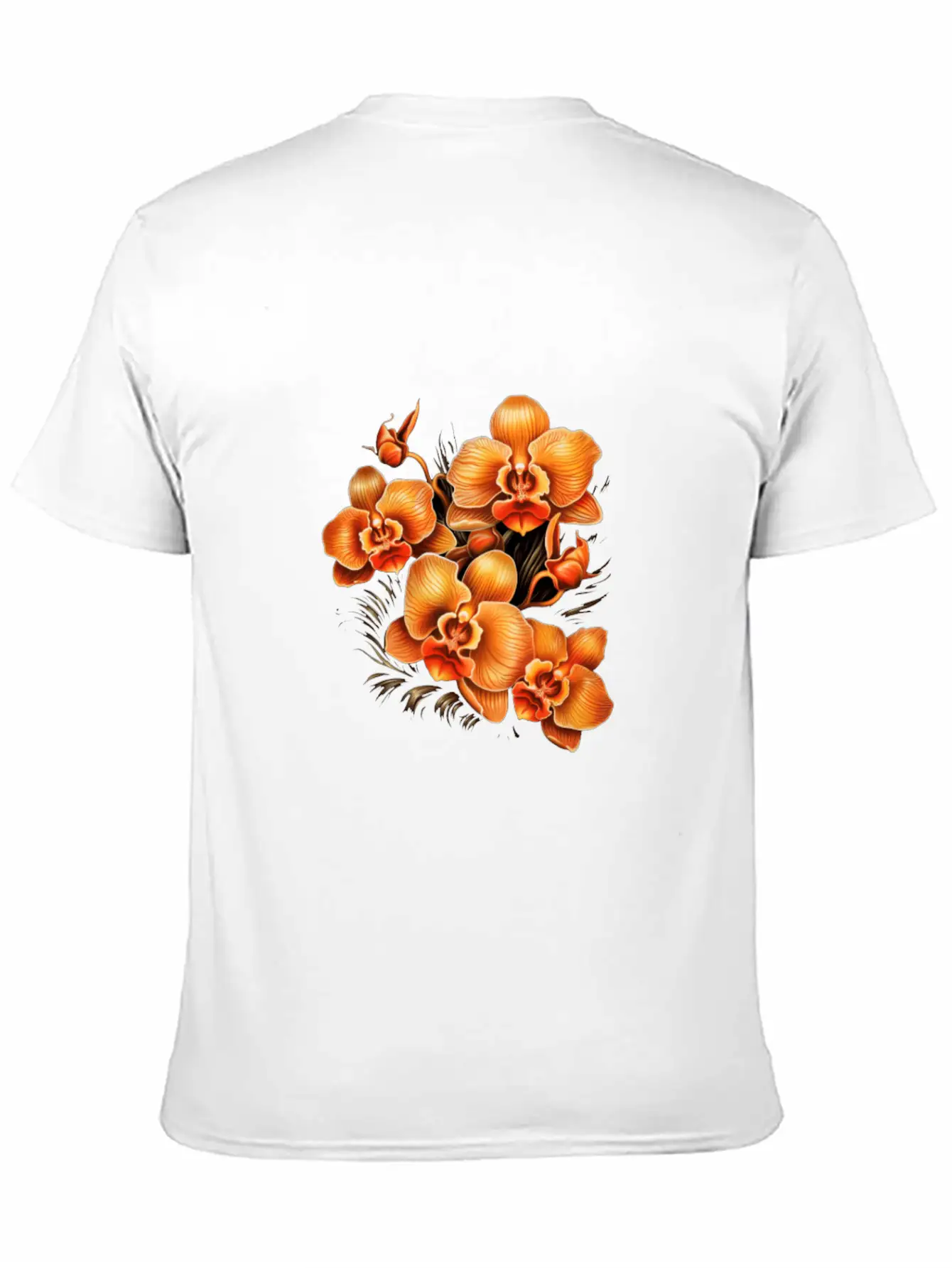 Phalaenopsis Orange Orchid Moth Orchids Flower Modern Fit Casual T-Shirt – Clean And Versatile Design