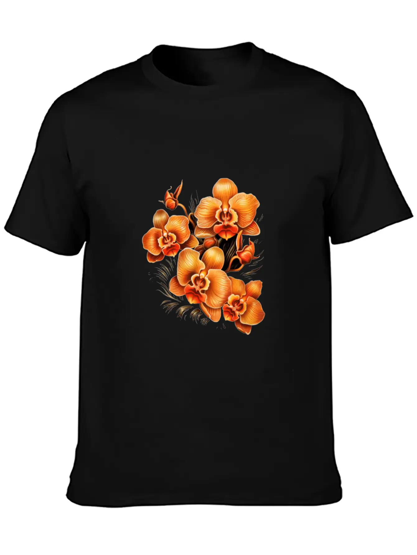 Phalaenopsis Orange Orchid Moth Orchids Flower Modern Fit Casual T-Shirt – Clean And Versatile Design