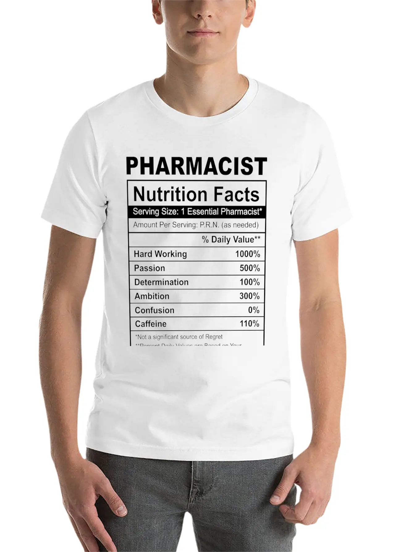 Pharmacy Student Pharmacist Nutrition Facts Unisex Casual T-Shirt – Clean Design For Daily Comfort