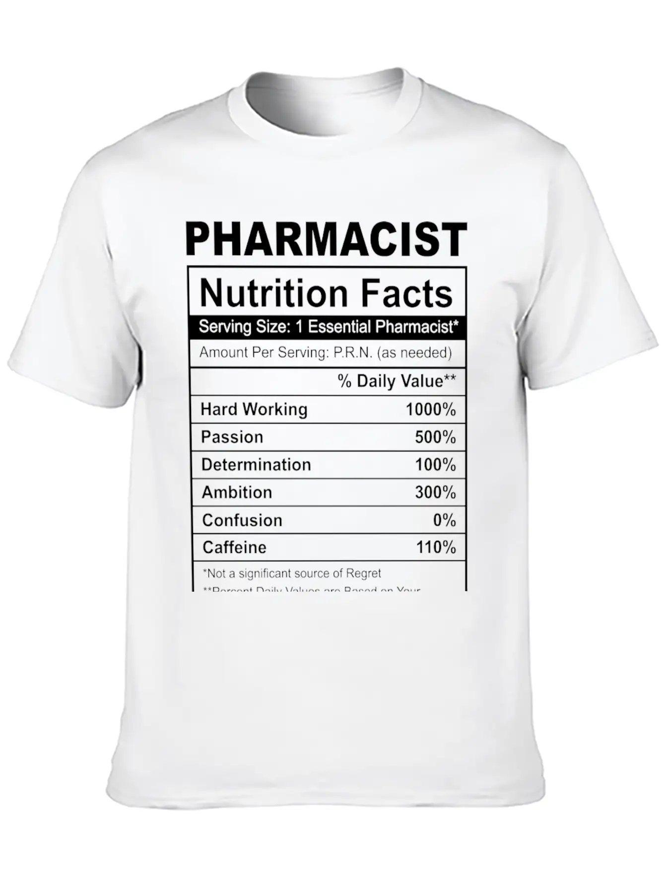 Pharmacy Student Pharmacist Nutrition Facts Unisex Casual T-Shirt – Clean Design For Daily Comfort