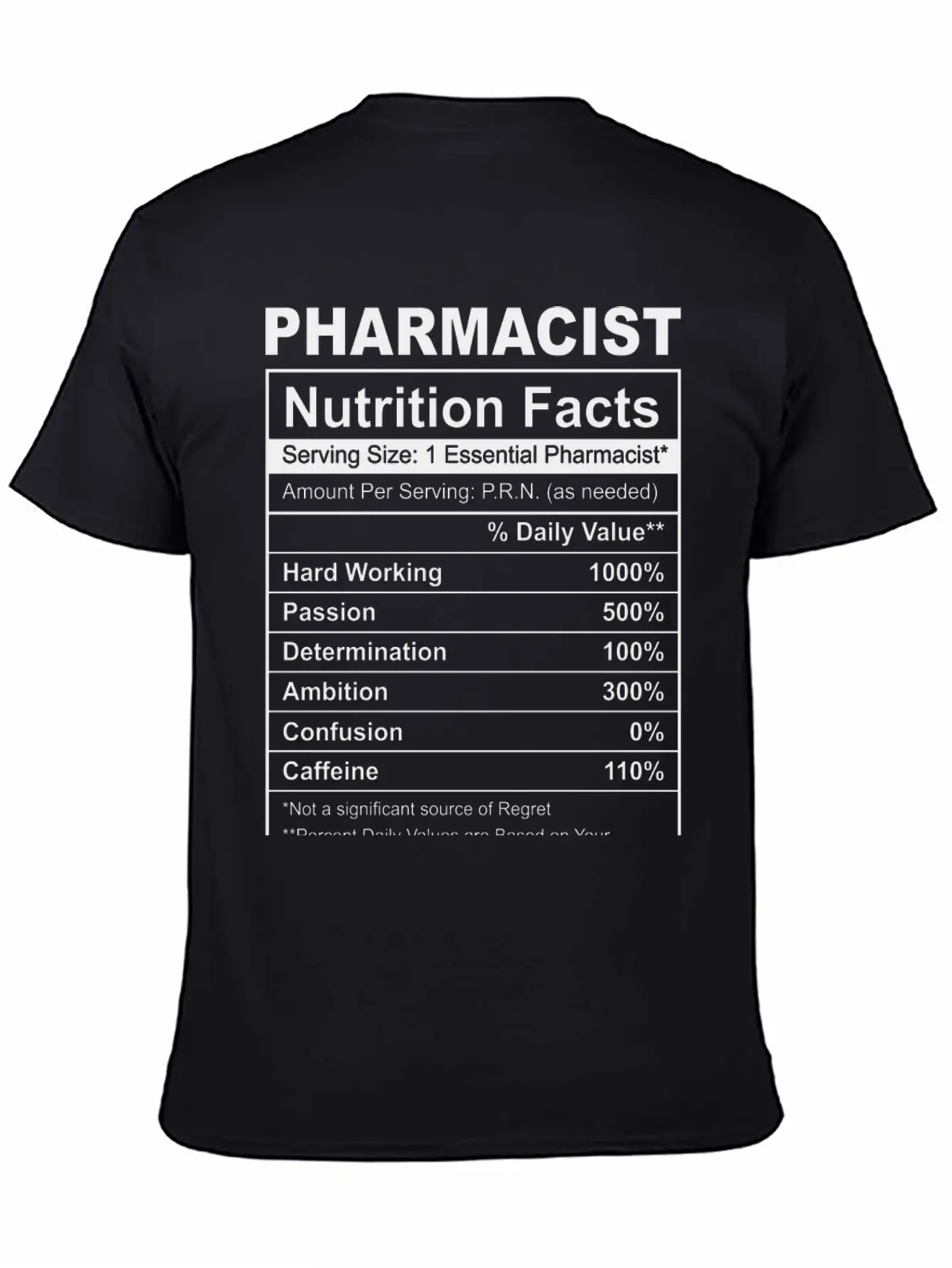 Pharmacy Student Pharmacist Nutrition Facts Unisex Casual T-Shirt – Clean Design For Daily Comfort