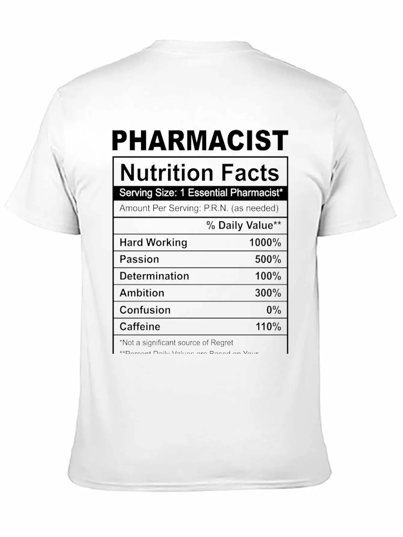 Pharmacy Student Pharmacist Nutrition Facts Unisex Casual T-Shirt – Clean Design For Daily Comfort