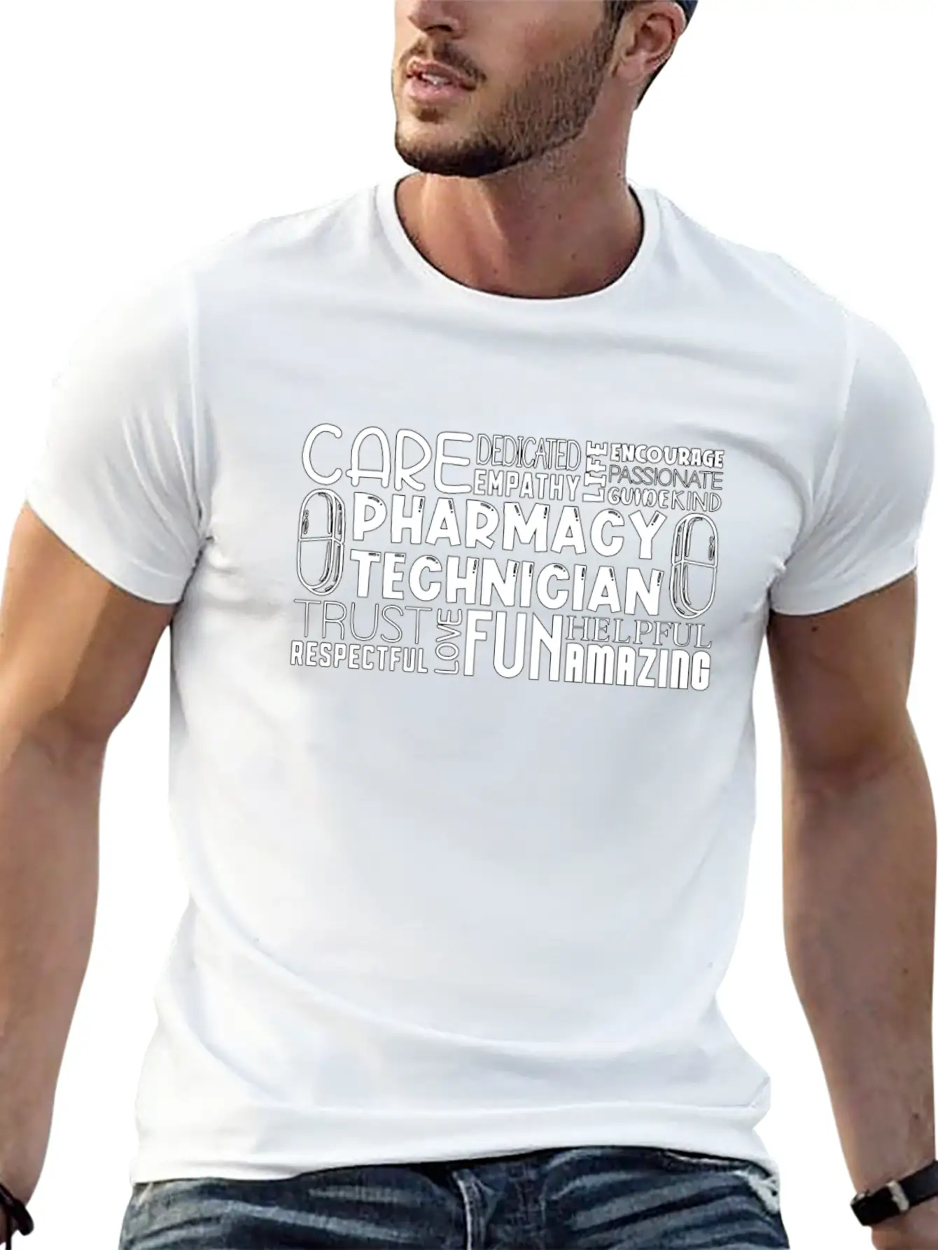 Pharmacy Tech Quote Medicine Technician Pharmacist Modern Fit Casual T-Shirt – Clean And Versatile Design