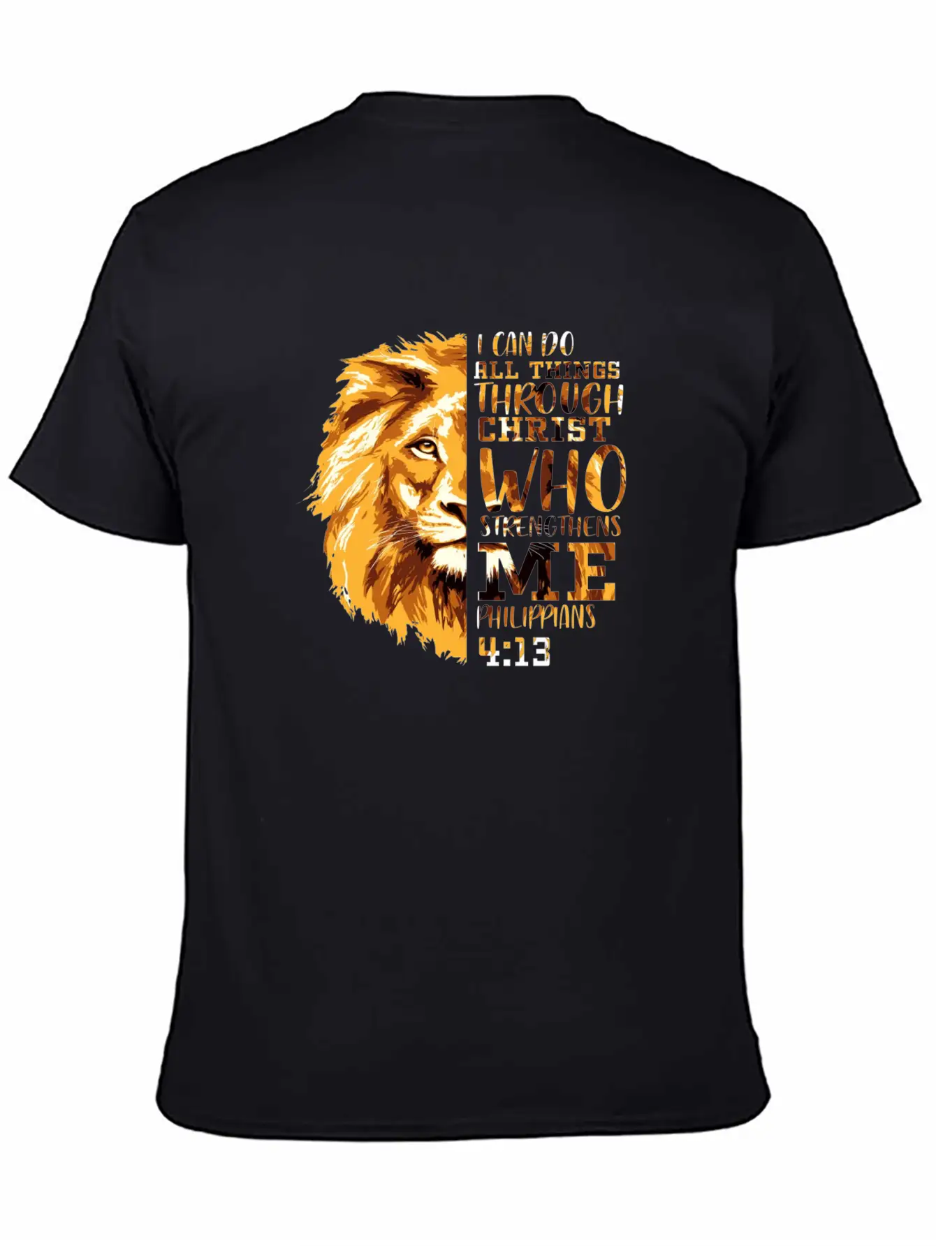 Philippians 413 Christian Bible Verse Lion Head Me Soft Cotton Short Sleeve Tee – Unisex Wardrobe Staple