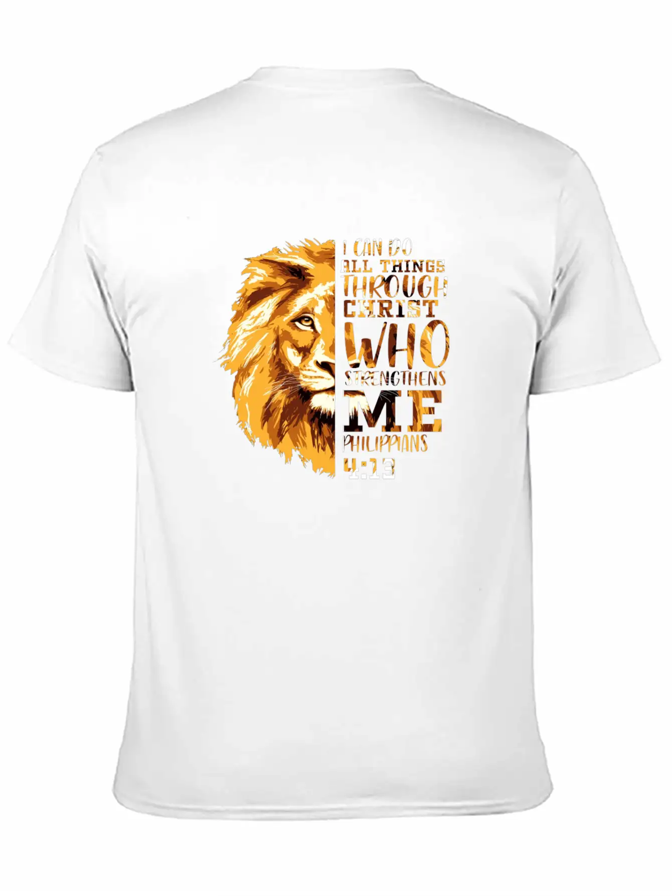 Philippians 413 Christian Bible Verse Lion Head Me Soft Cotton Short Sleeve Tee – Unisex Wardrobe Staple