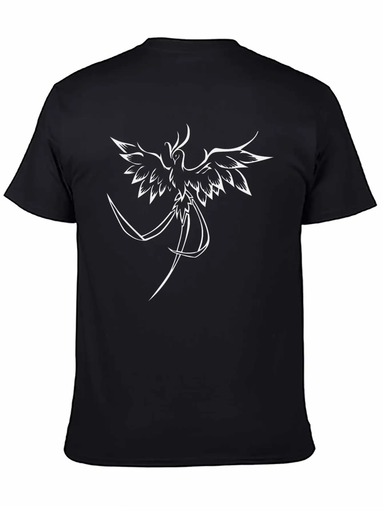 Phoenix Bird Line Art Essential Cotton Tee For Daily Outfits – Unisex Style