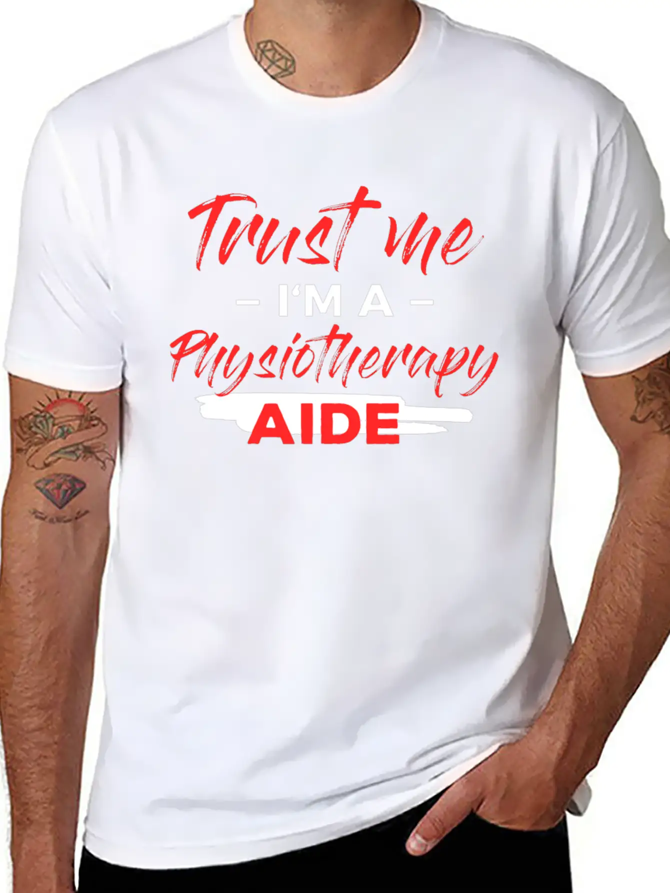 Physiotherapy Aide - Trust Me I'm A Physiotherapy Lightweight Cotton T-Shirt – Daily Comfort Graphic Shirt