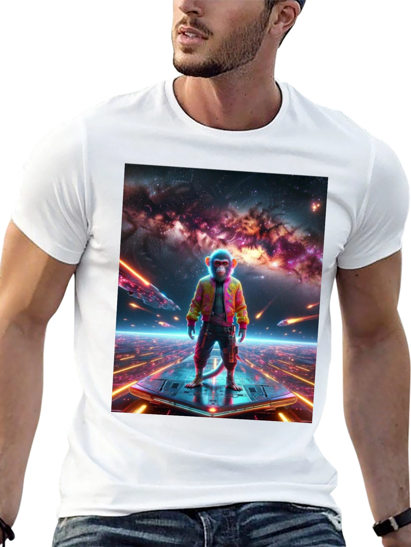 Sci-Fi Monkey T-Shirt - Space Age Ape
