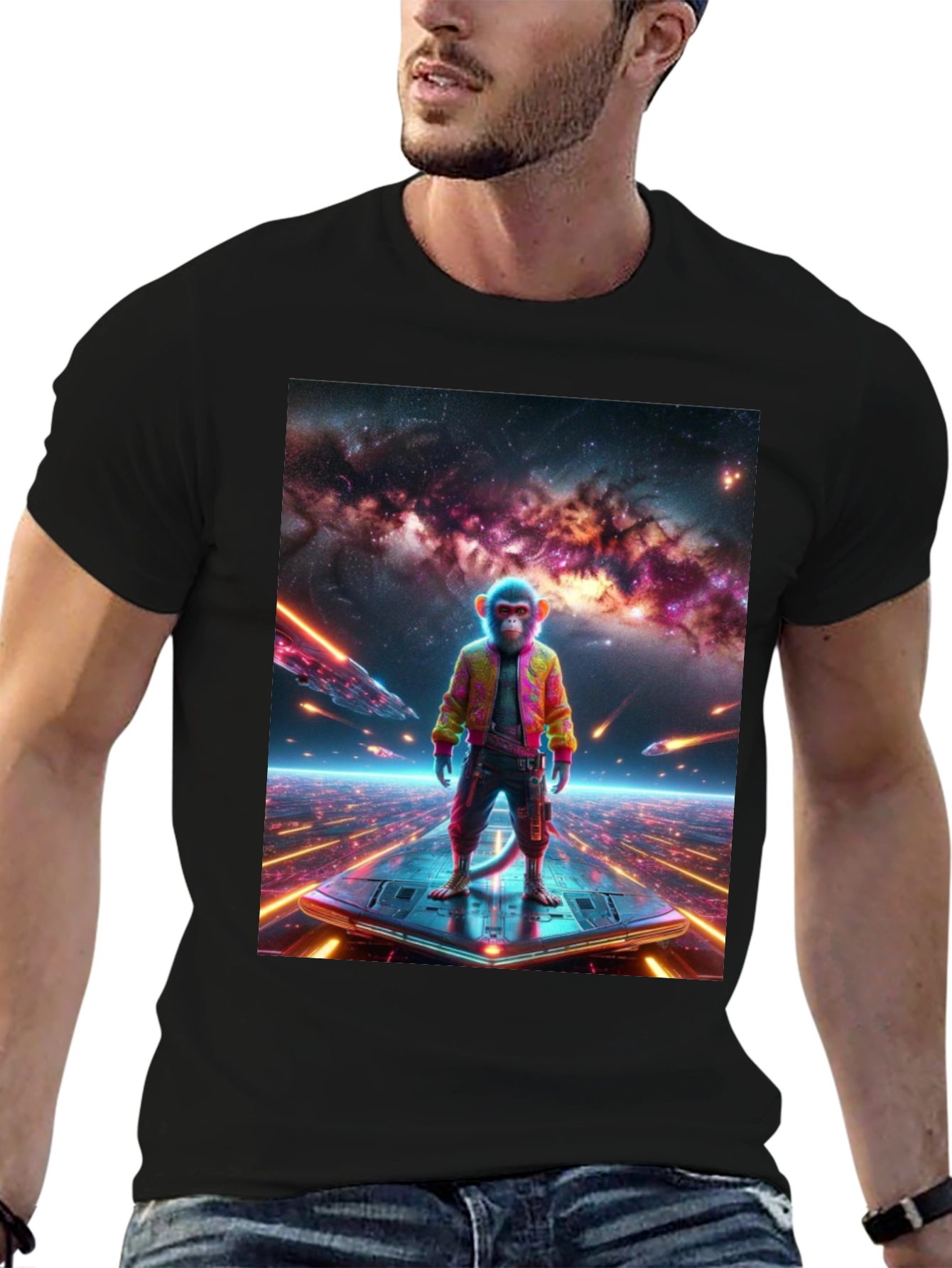 Sci-Fi Monkey T-Shirt - Space Age Ape