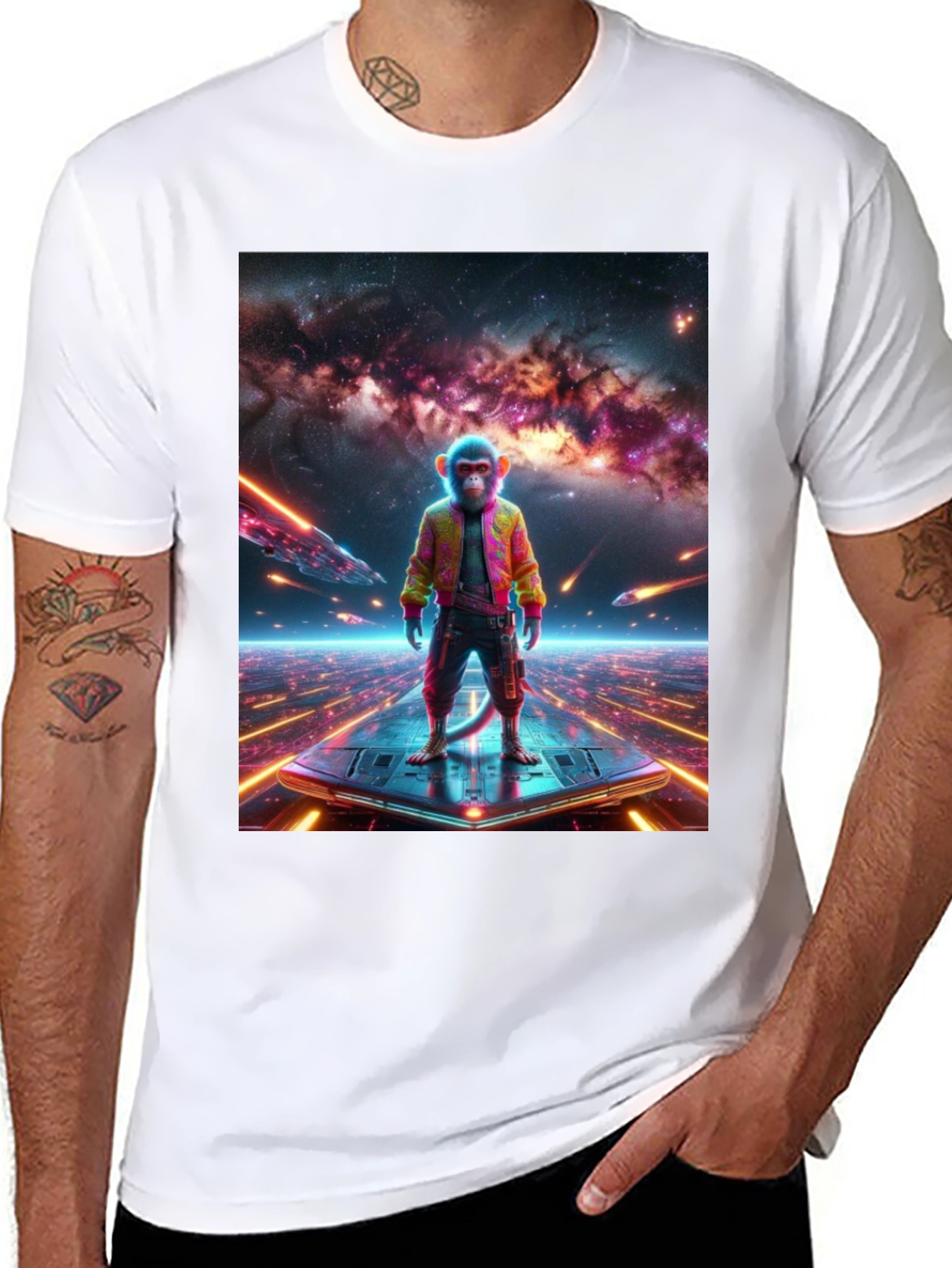 Sci-Fi Monkey T-Shirt - Space Age Ape