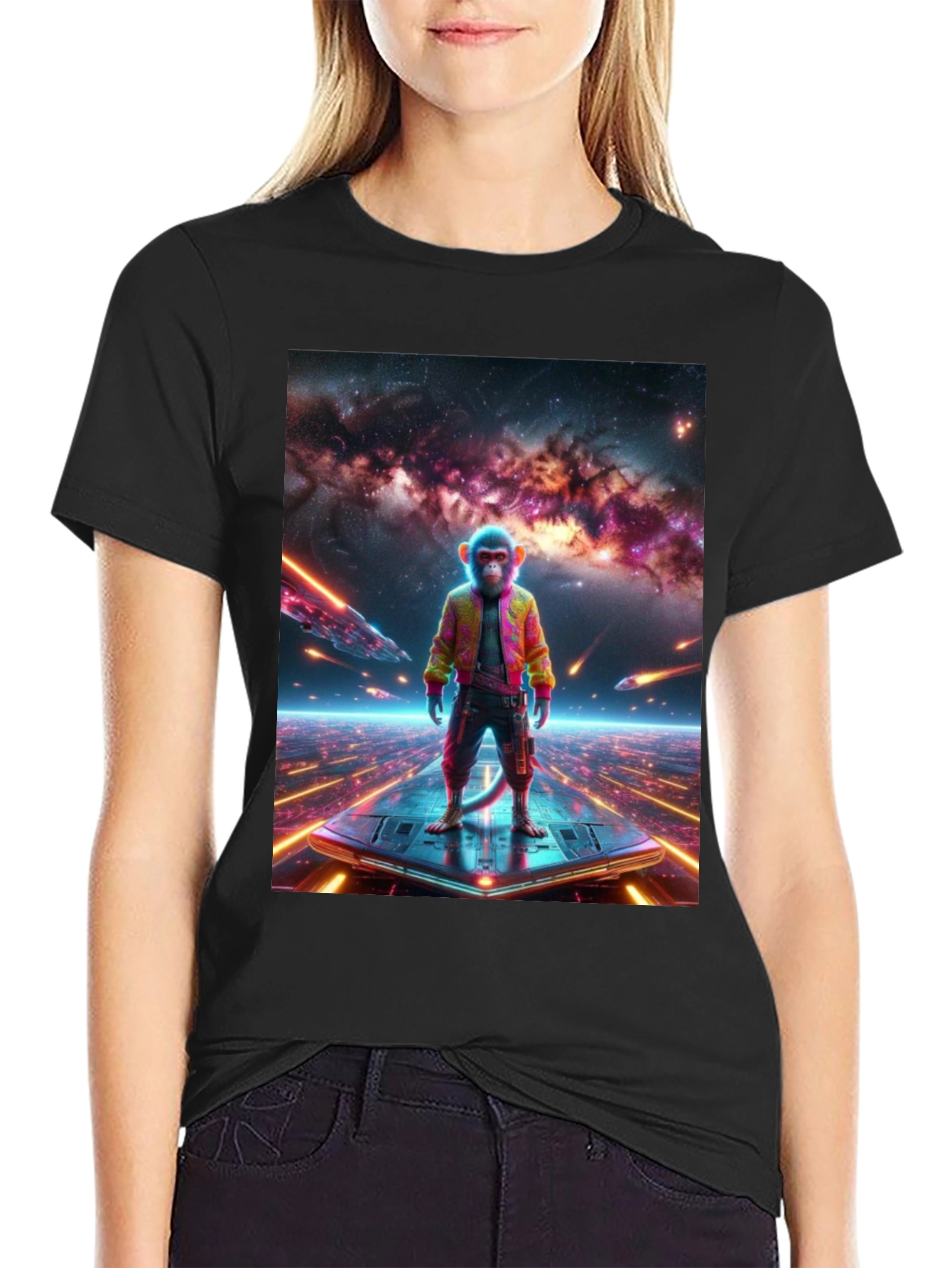 Sci-Fi Monkey T-Shirt - Space Age Ape