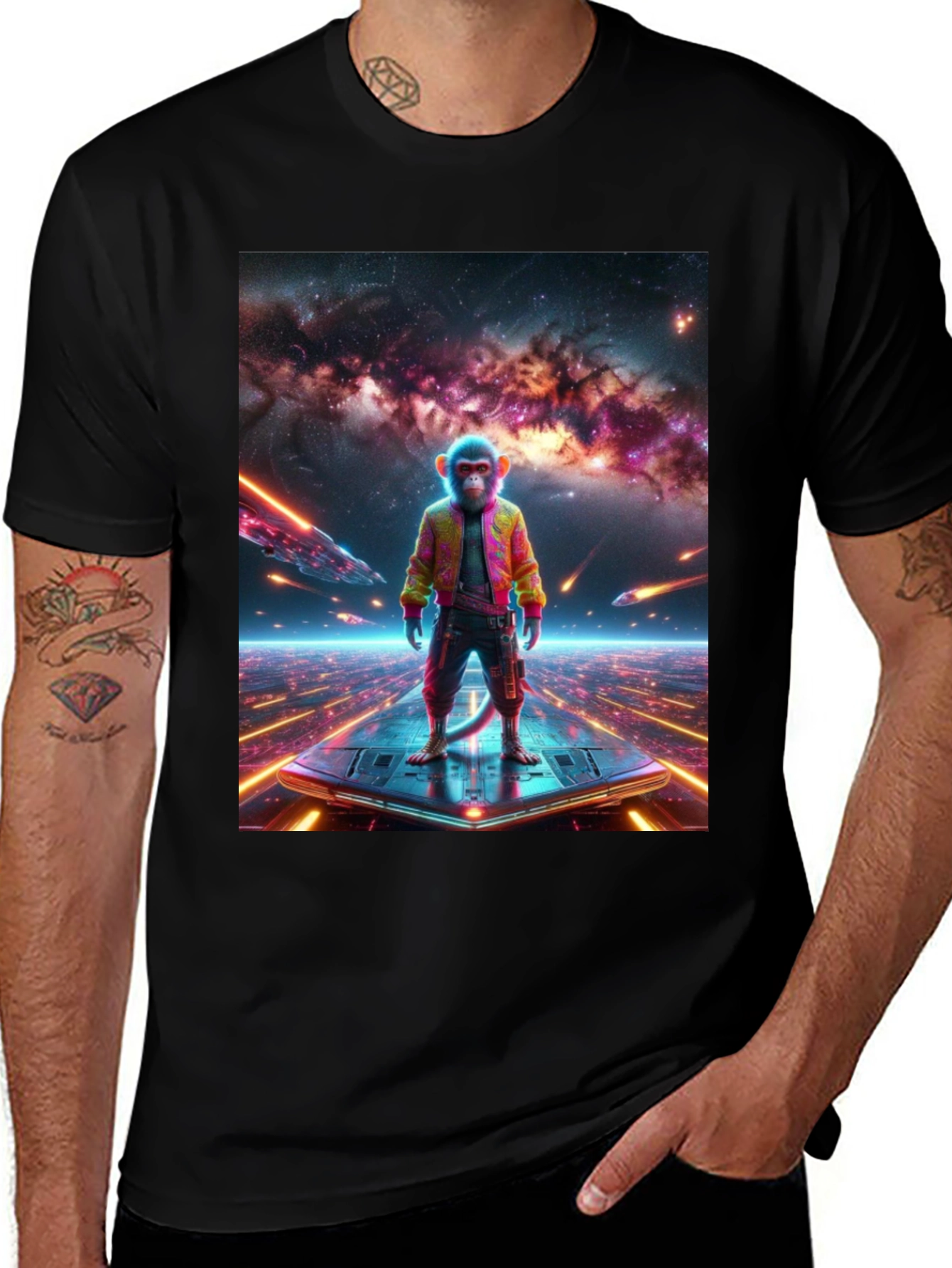 Sci-Fi Monkey T-Shirt - Space Age Ape