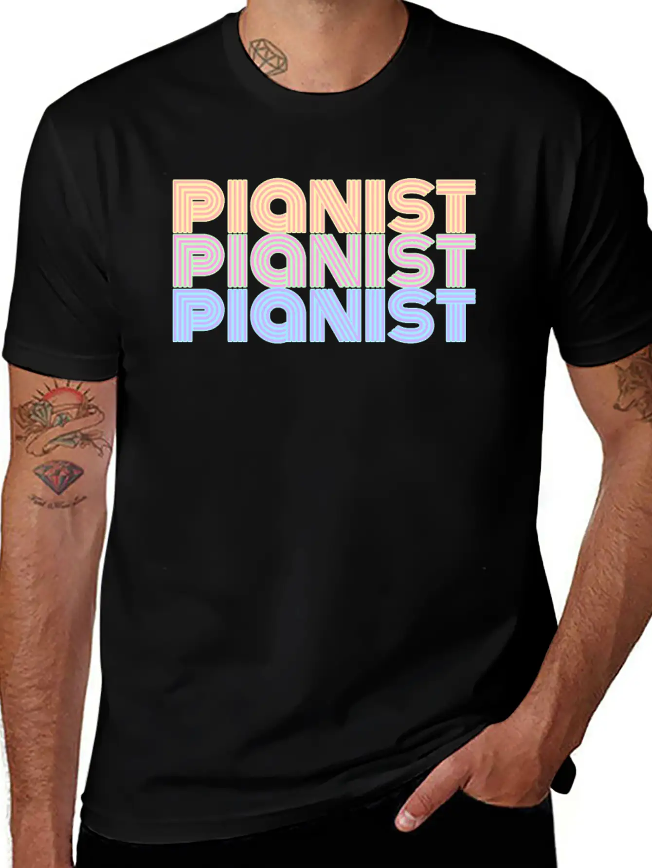 Pianist Piano Player Musician Music Gift Lightweight Cotton T-Shirt – Daily Comfort Graphic Shirt