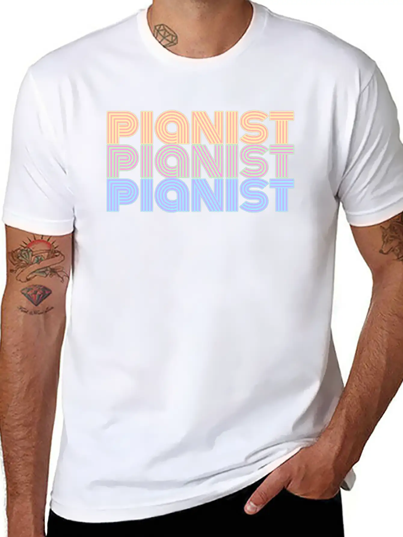 Pianist Piano Player Musician Music Gift Lightweight Cotton T-Shirt – Daily Comfort Graphic Shirt