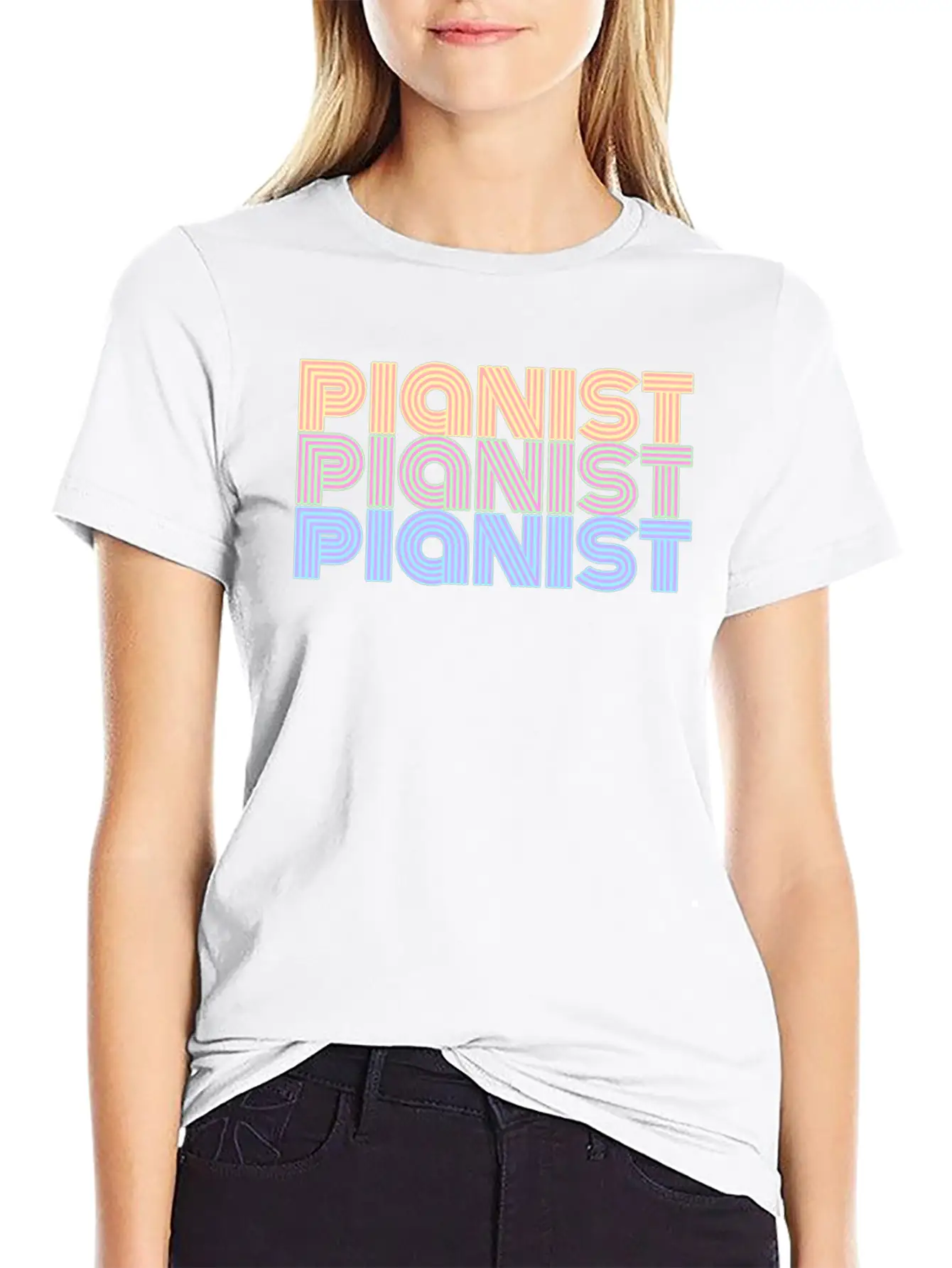 Pianist Piano Player Musician Music Gift Lightweight Cotton T-Shirt – Daily Comfort Graphic Shirt