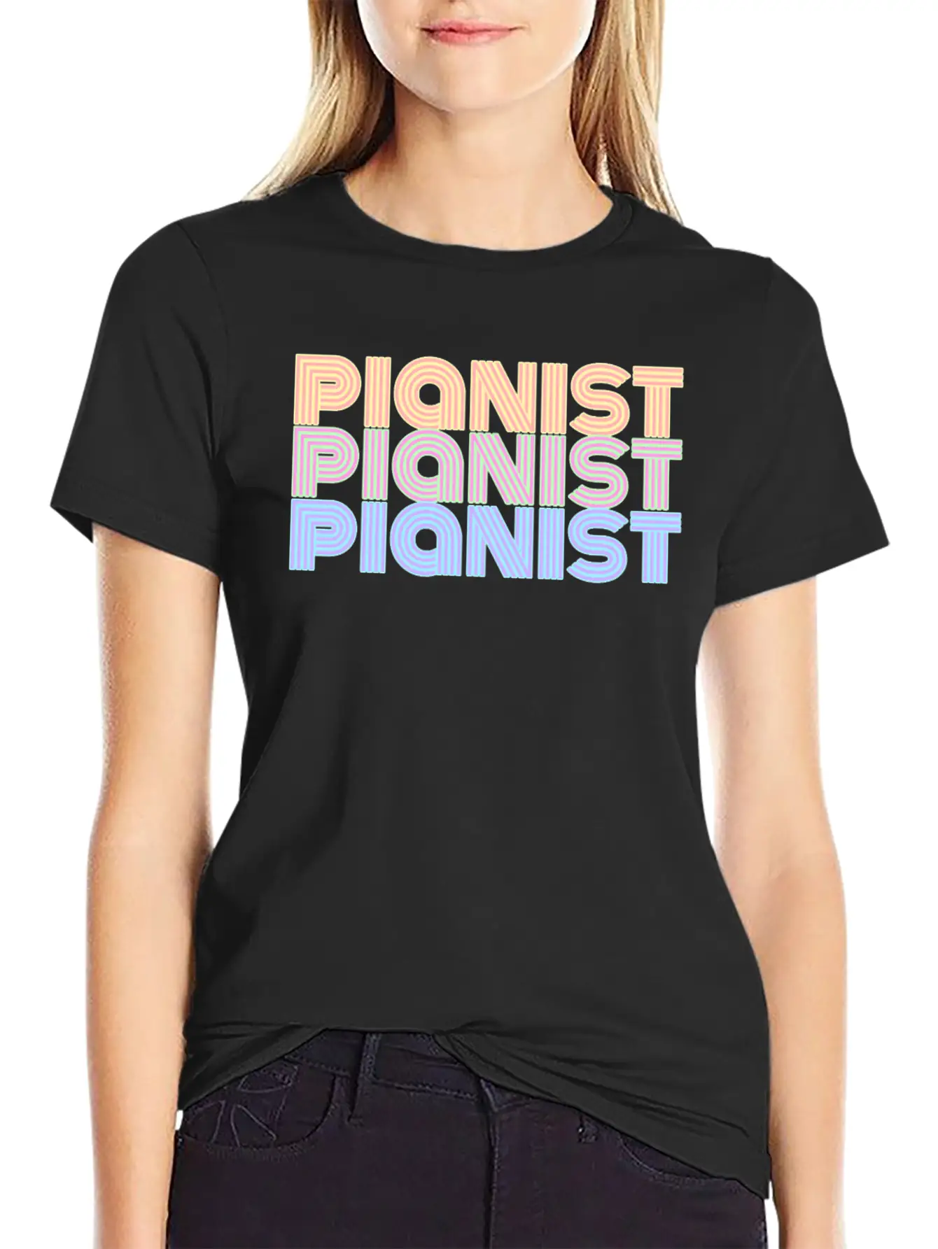 Pianist Piano Player Musician Music Gift Lightweight Cotton T-Shirt – Daily Comfort Graphic Shirt