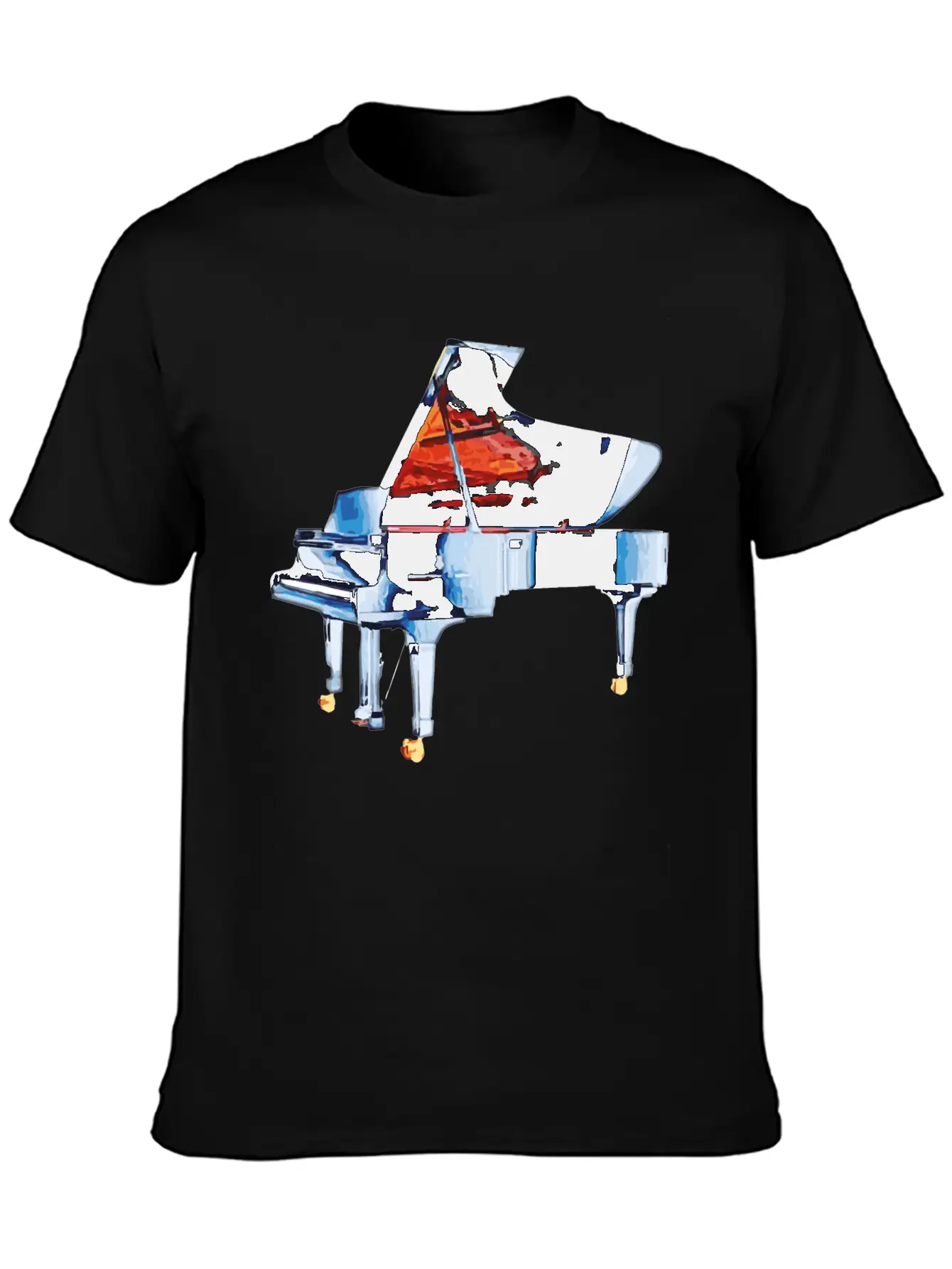 Piano Blues Solo Lightweight Cotton T-Shirt – Daily Comfort Graphic Shirt