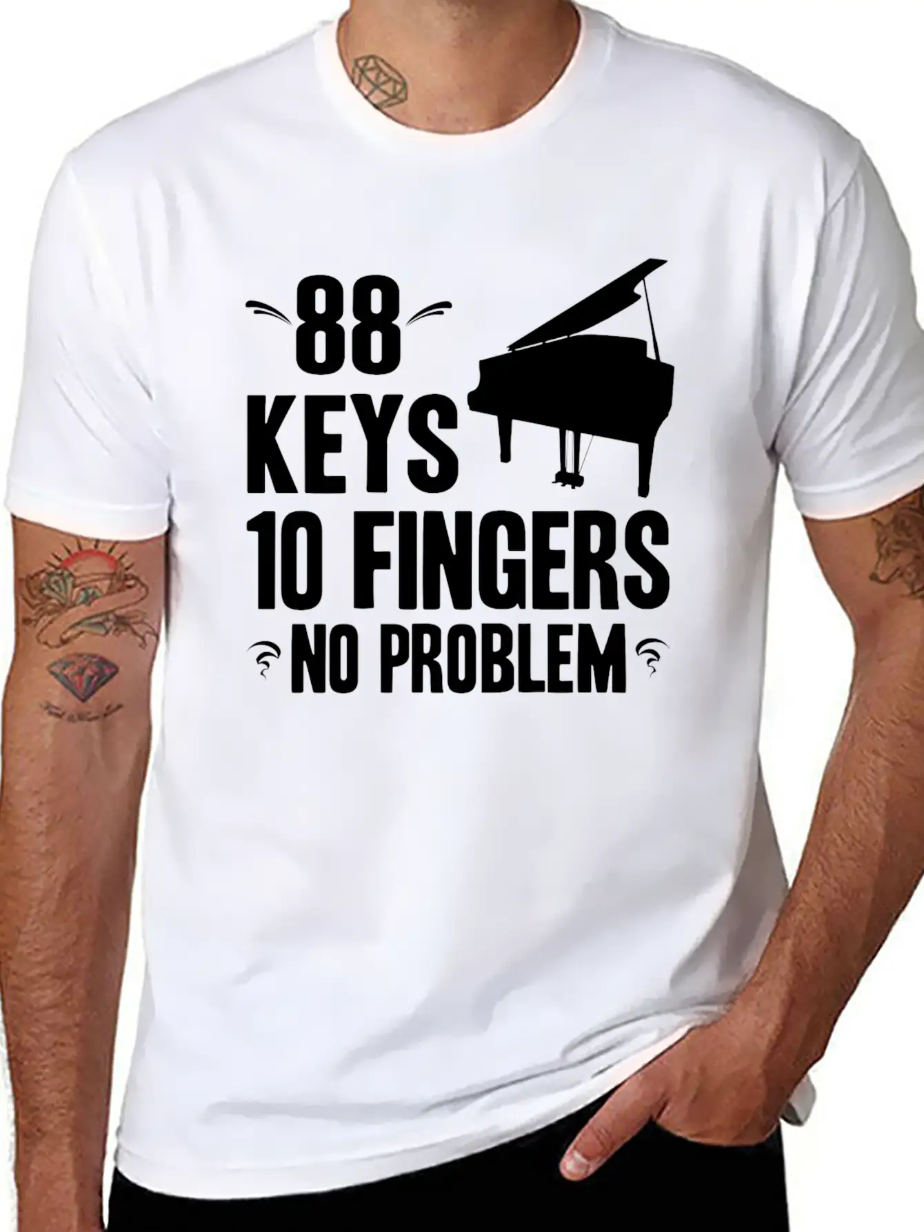Piano Essential Cotton Tee For Daily Outfits – Unisex Style