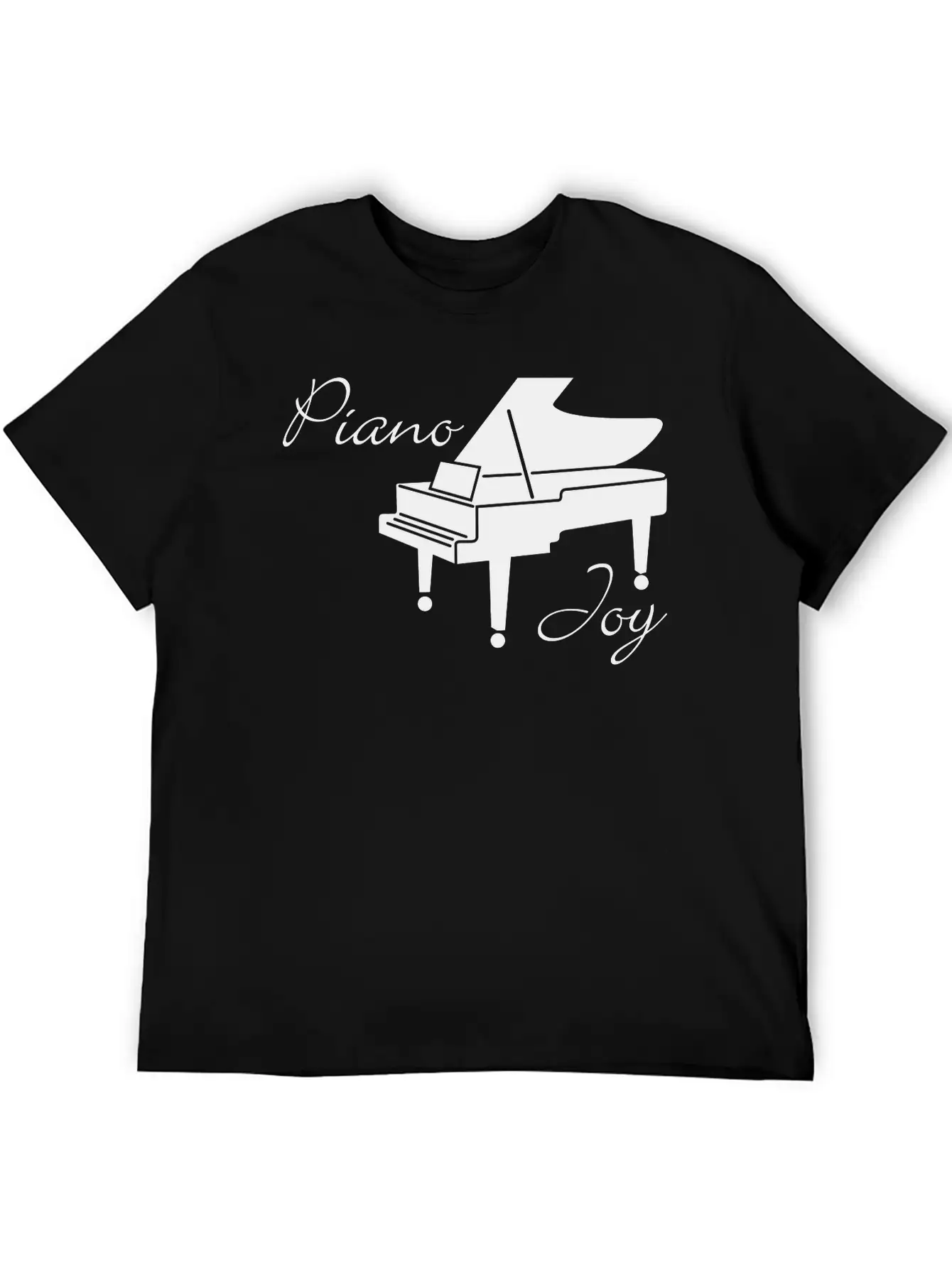Piano Joy, Piano With Text: 'Piano Joy' Unisex Casual T-Shirt – Clean Design For Daily Comfort