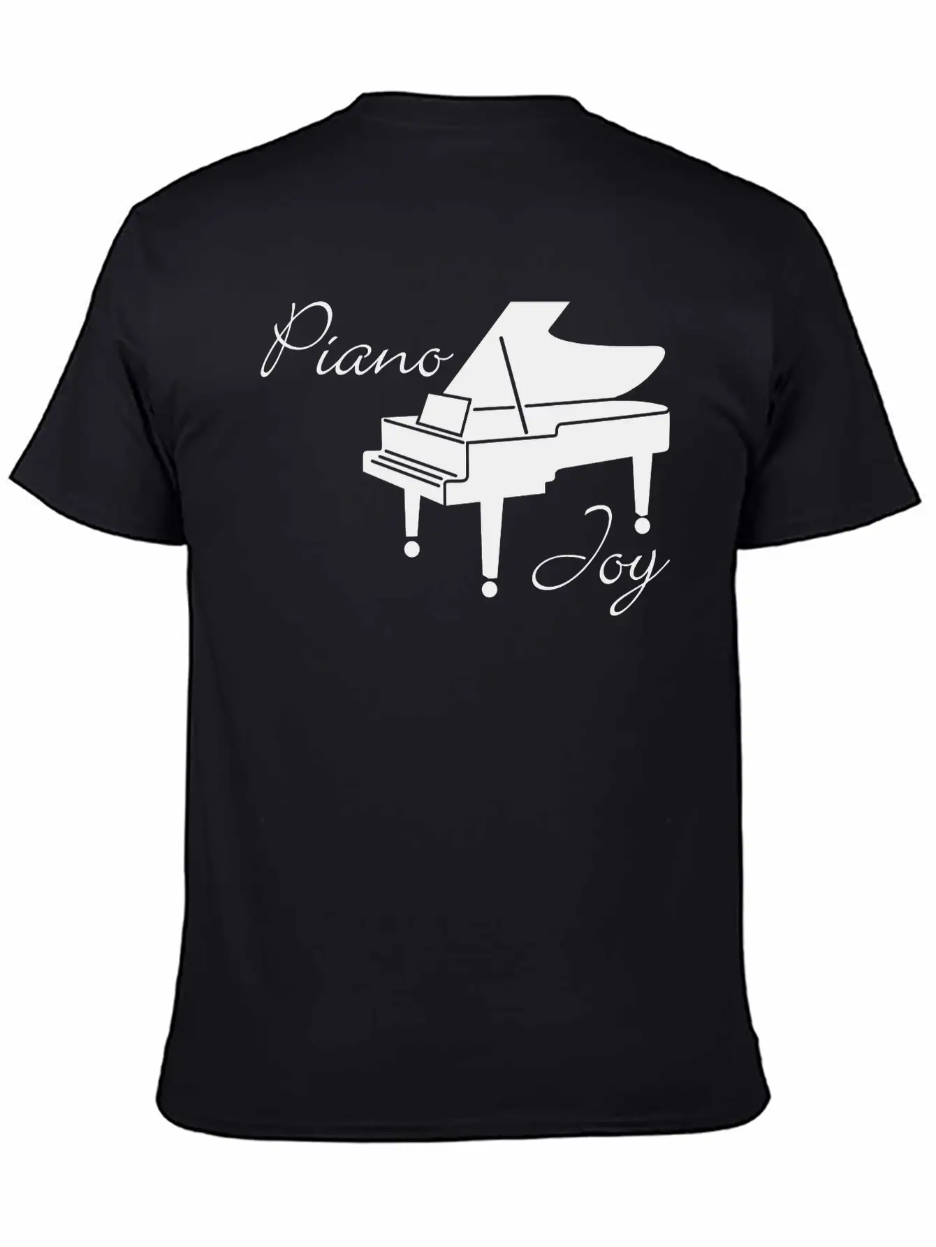 Piano Joy, Piano With Text: 'Piano Joy' Unisex Casual T-Shirt – Clean Design For Daily Comfort