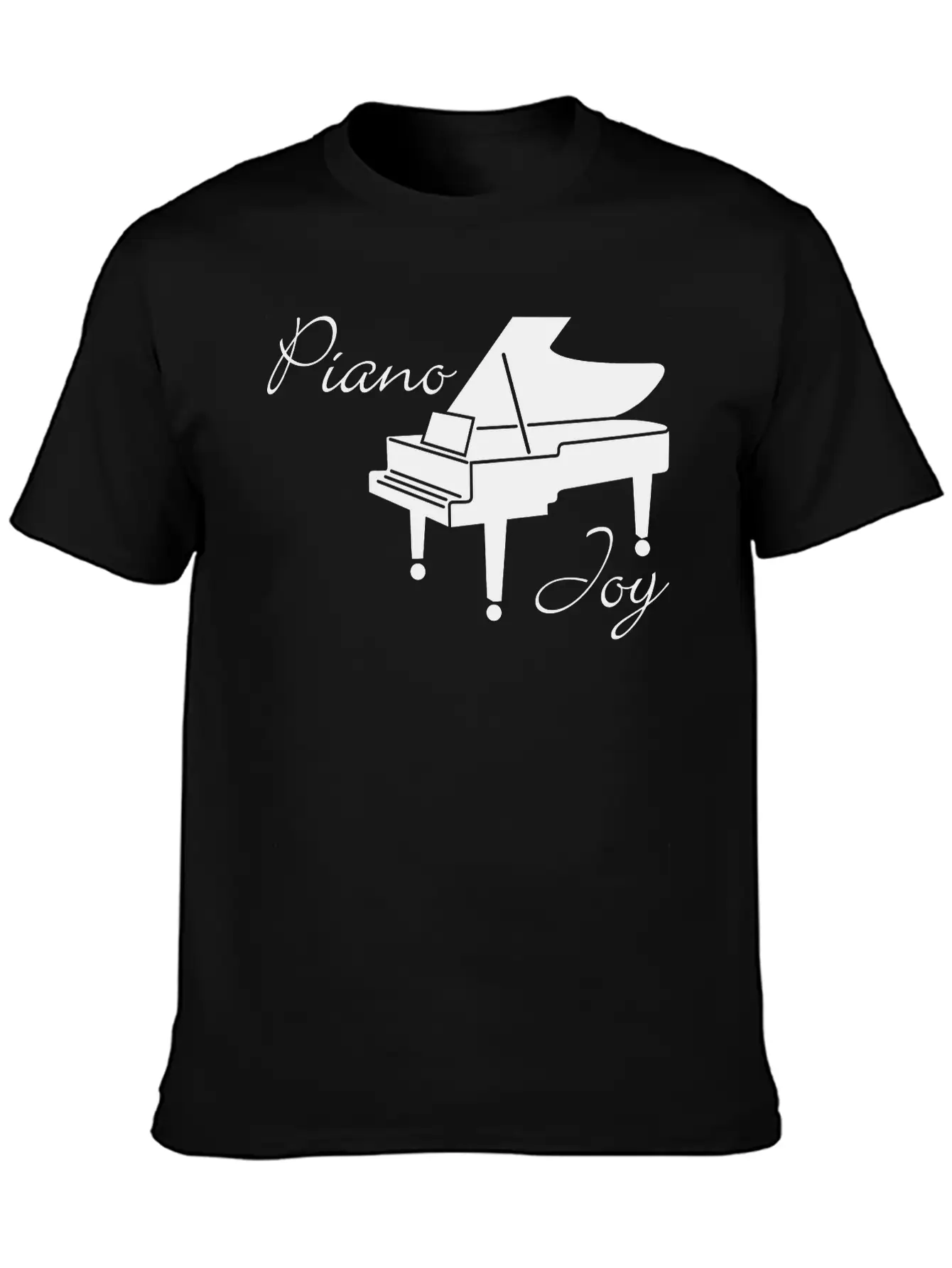 Piano Joy, Piano With Text: 'Piano Joy' Unisex Casual T-Shirt – Clean Design For Daily Comfort