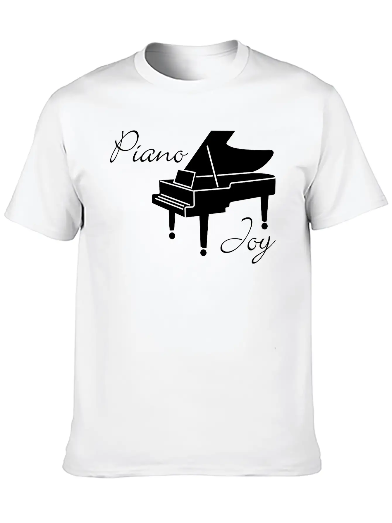 Piano Joy, Piano With Text: 'Piano Joy' Unisex Casual T-Shirt – Clean Design For Daily Comfort