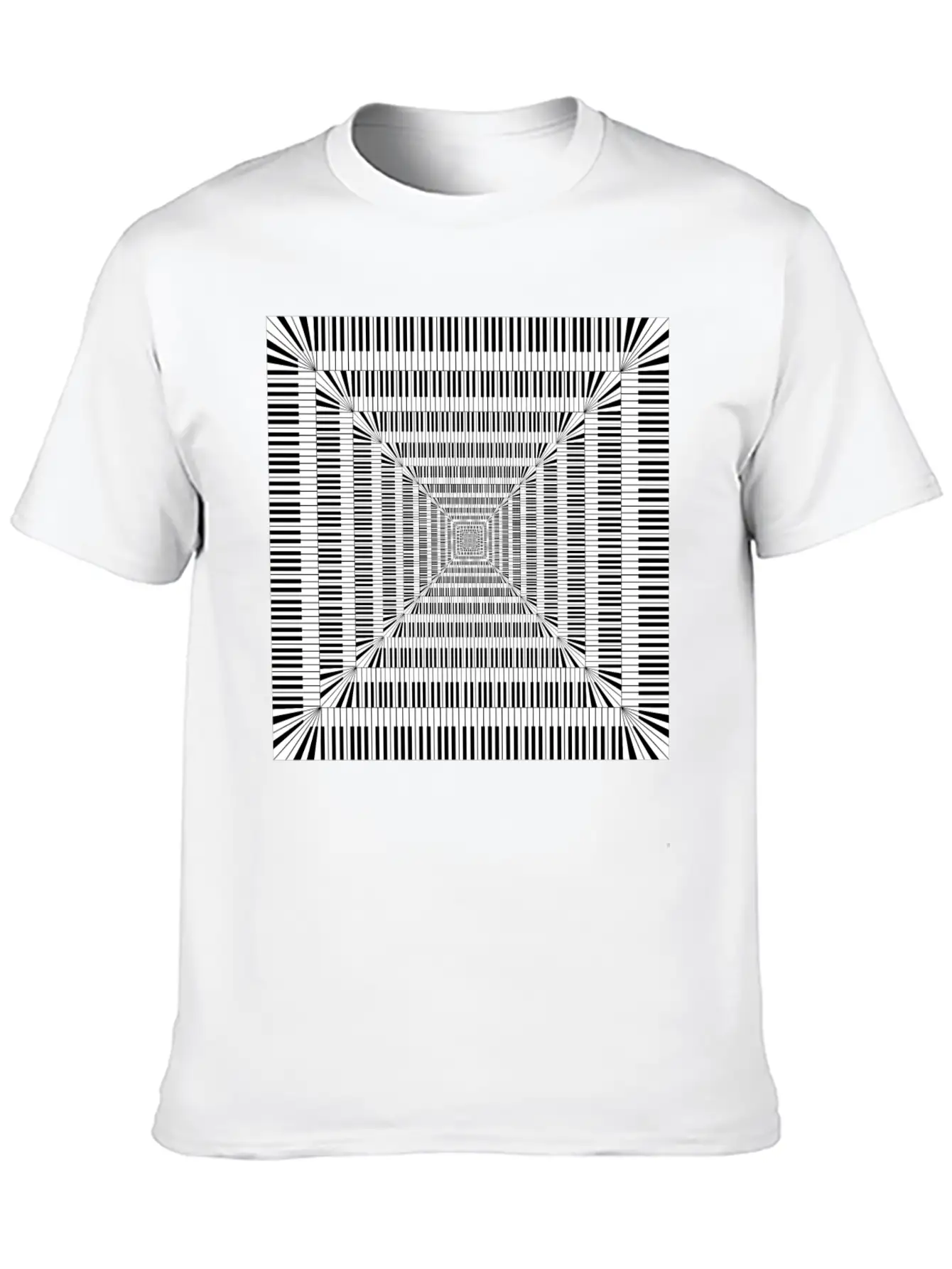 Piano Keys Square Vortex Comfortable Minimalist Graphic Tee – Summer Style Essential