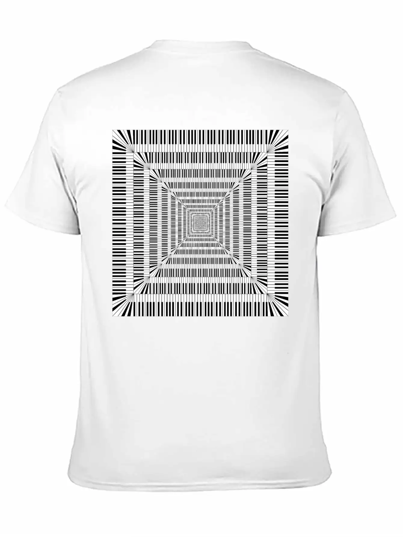 Piano Keys Square Vortex Comfortable Minimalist Graphic Tee – Summer Style Essential