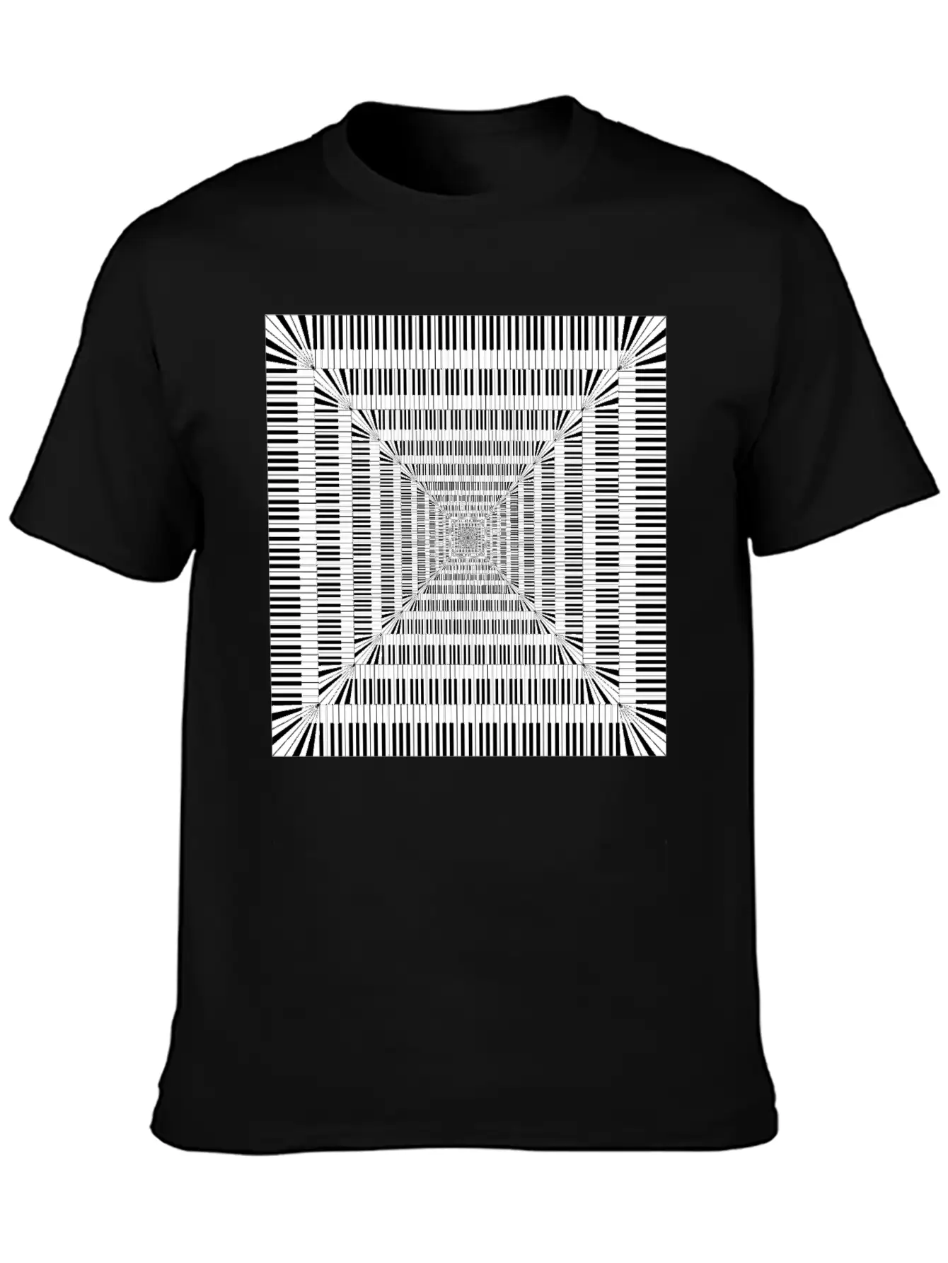 Piano Keys Square Vortex Comfortable Minimalist Graphic Tee – Summer Style Essential