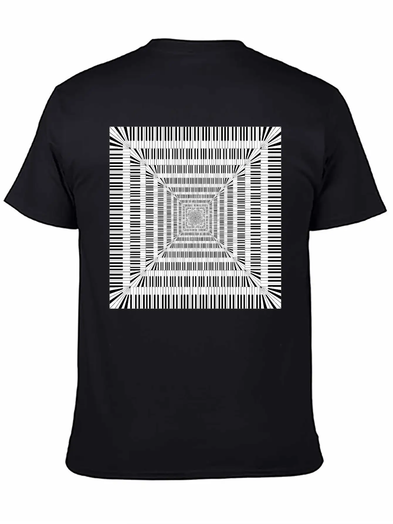 Piano Keys Square Vortex Comfortable Minimalist Graphic Tee – Summer Style Essential