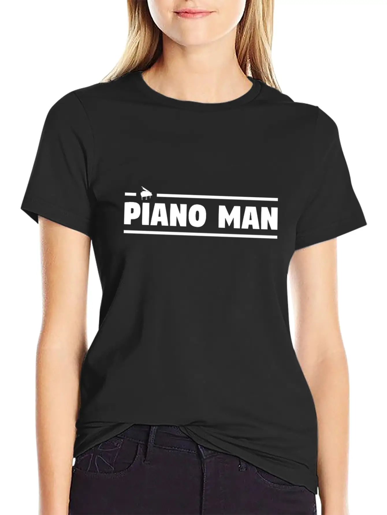 Piano Man Essential Cotton Tee For Daily Outfits – Unisex Style