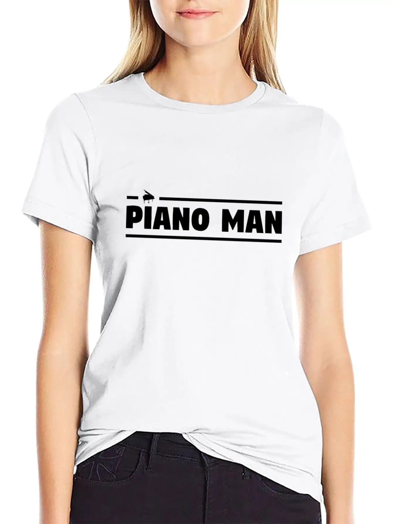 Piano Man Essential Cotton Tee For Daily Outfits – Unisex Style