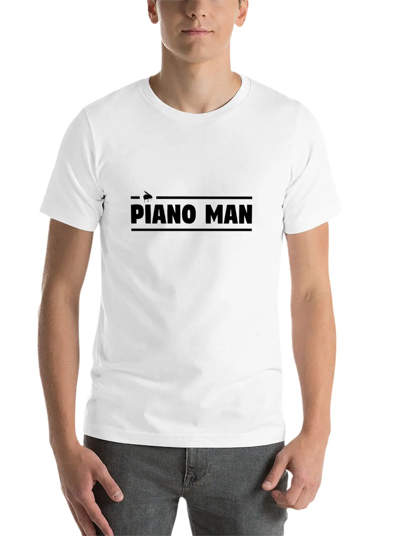 Piano Man Essential Cotton Tee For Daily Outfits – Unisex Style