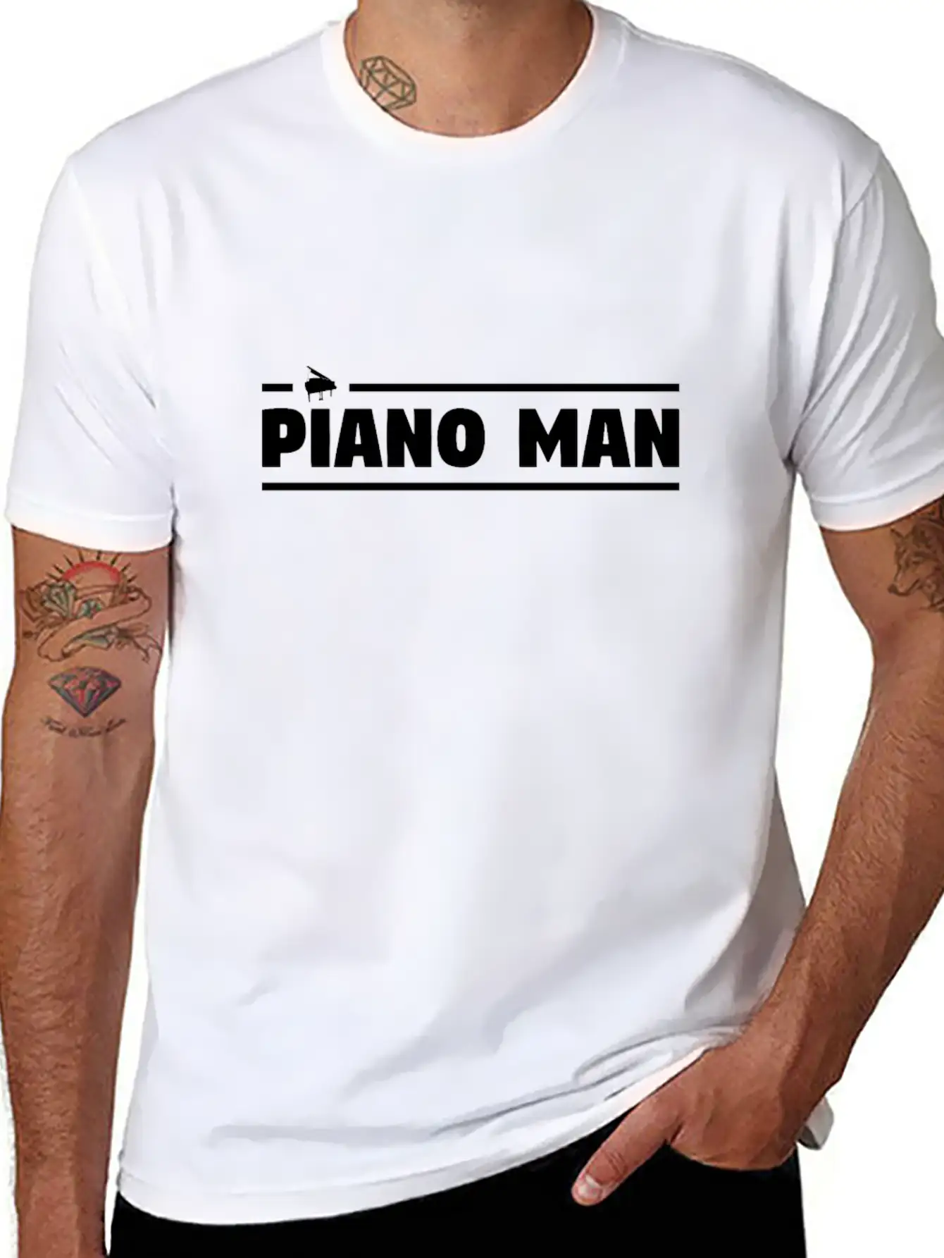 Piano Man Essential Cotton Tee For Daily Outfits – Unisex Style