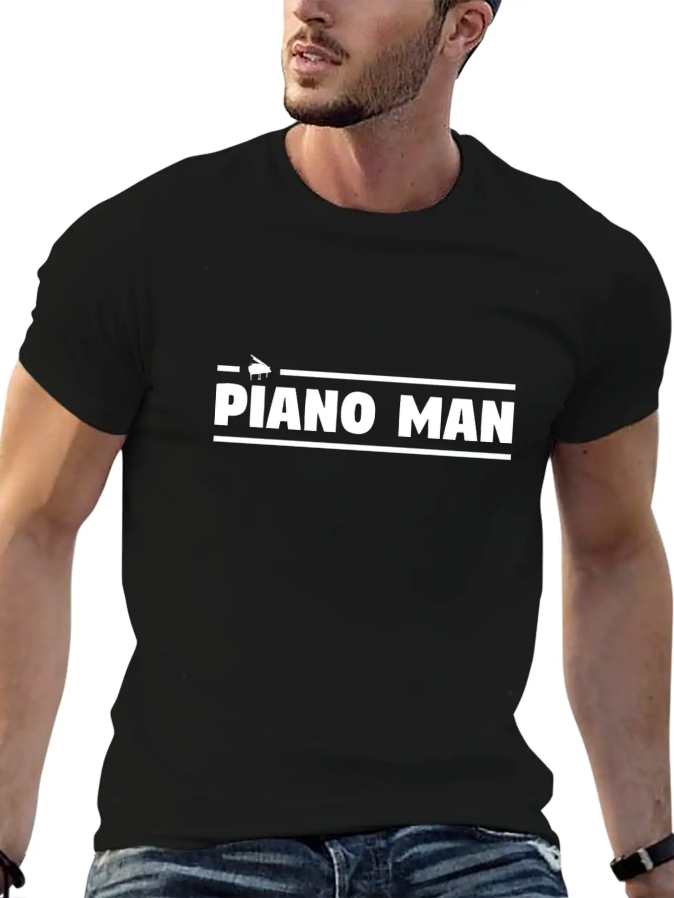 Piano Man Essential Cotton Tee For Daily Outfits – Unisex Style