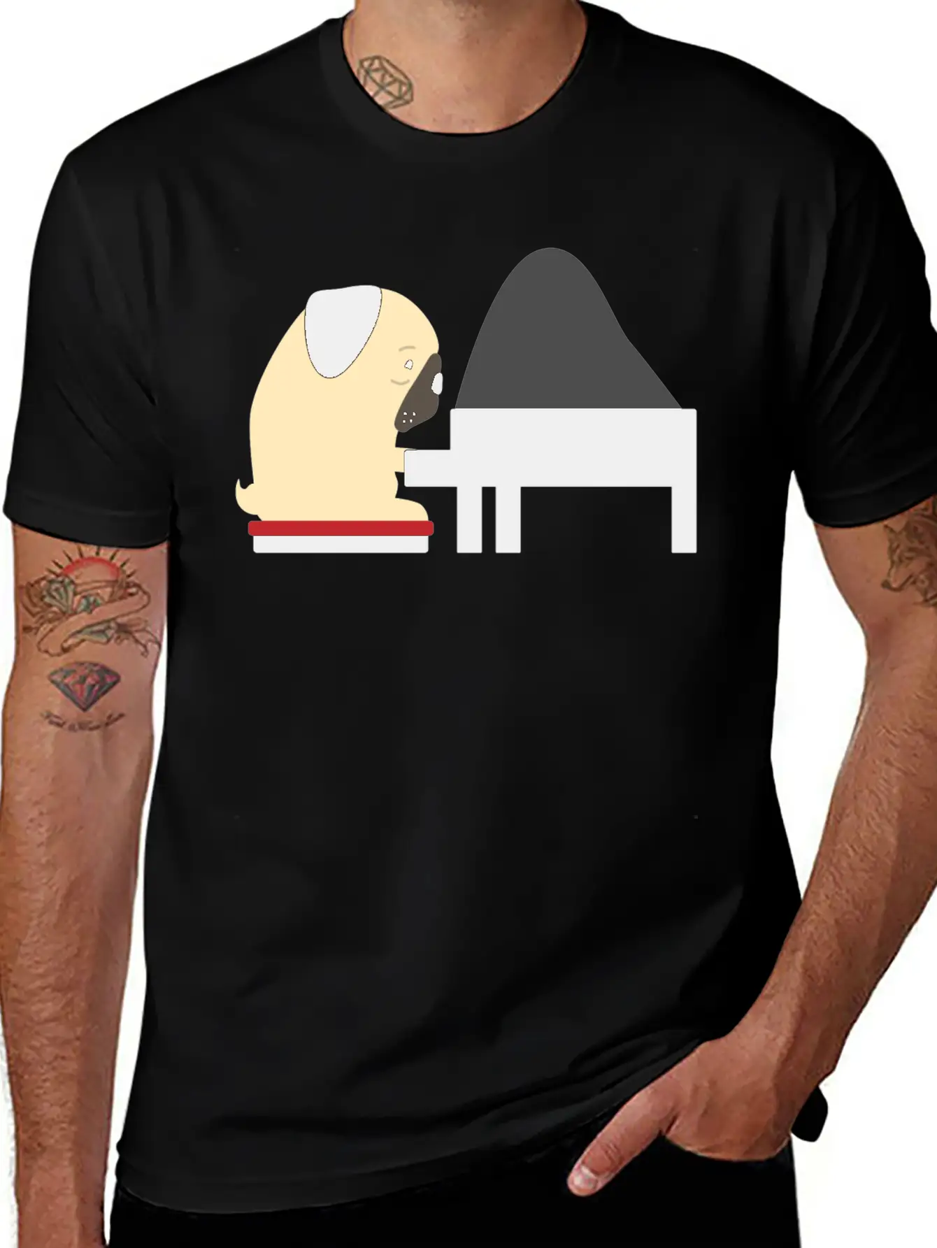 Piano Modern Fit Casual T-Shirt – Clean And Versatile Design