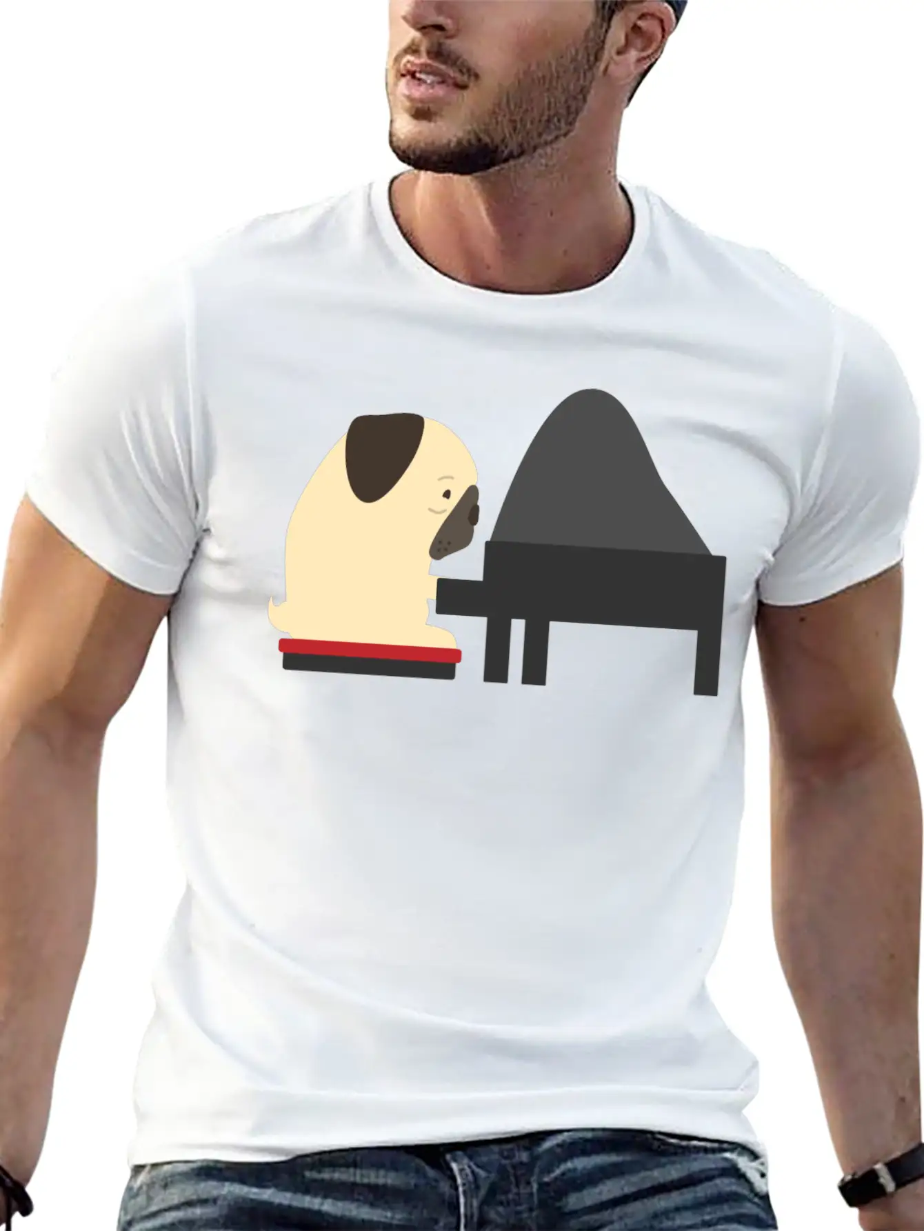 Piano Modern Fit Casual T-Shirt – Clean And Versatile Design