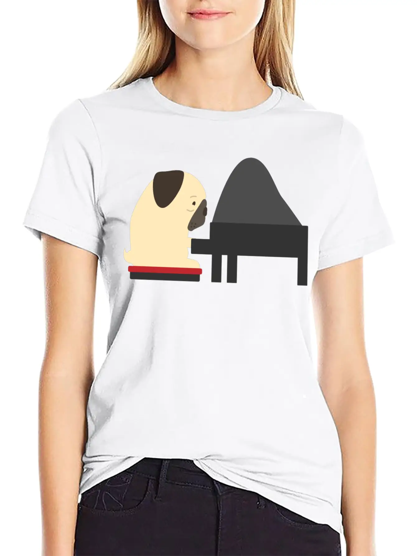 Piano Modern Fit Casual T-Shirt – Clean And Versatile Design