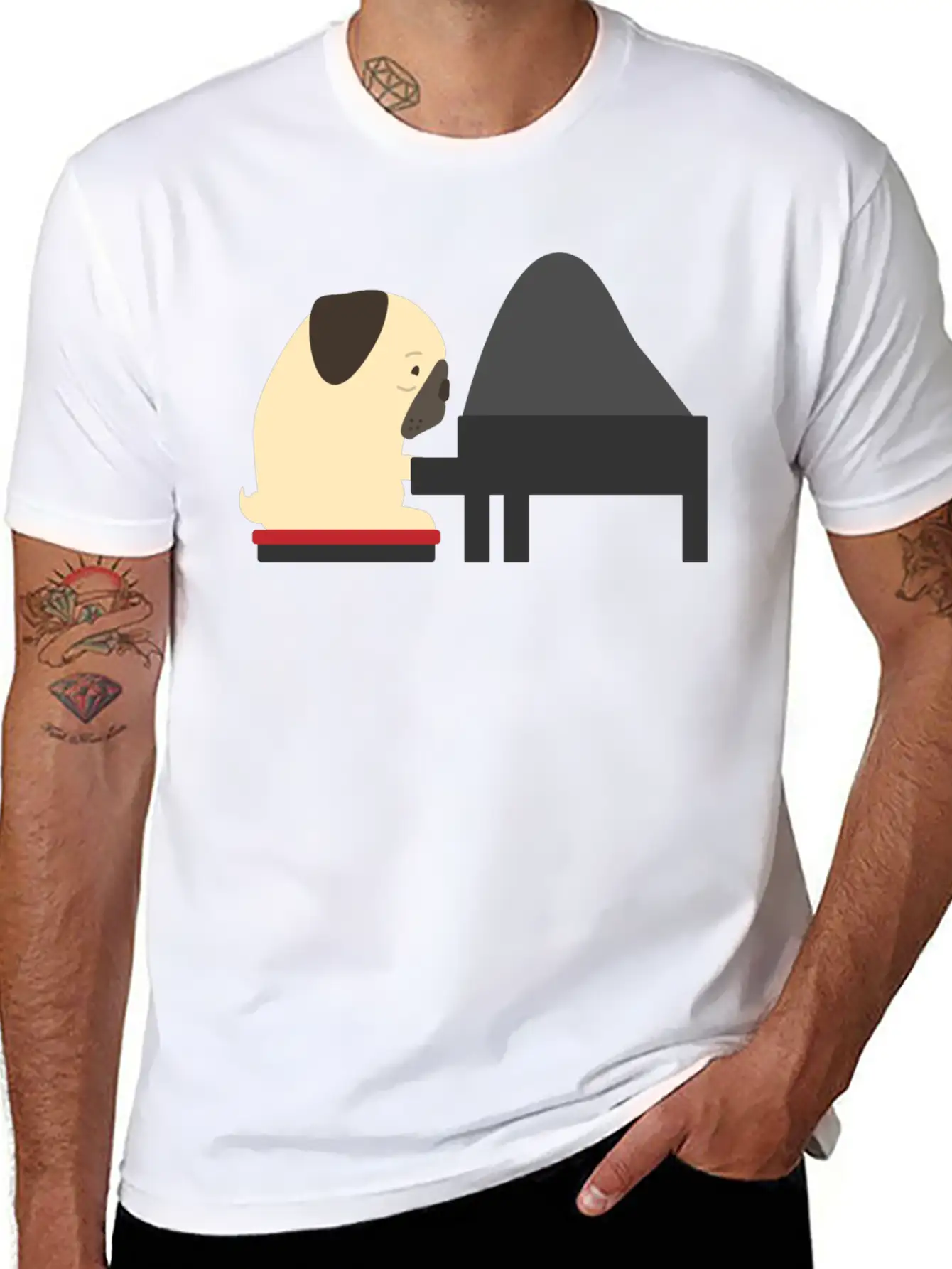 Piano Modern Fit Casual T-Shirt – Clean And Versatile Design